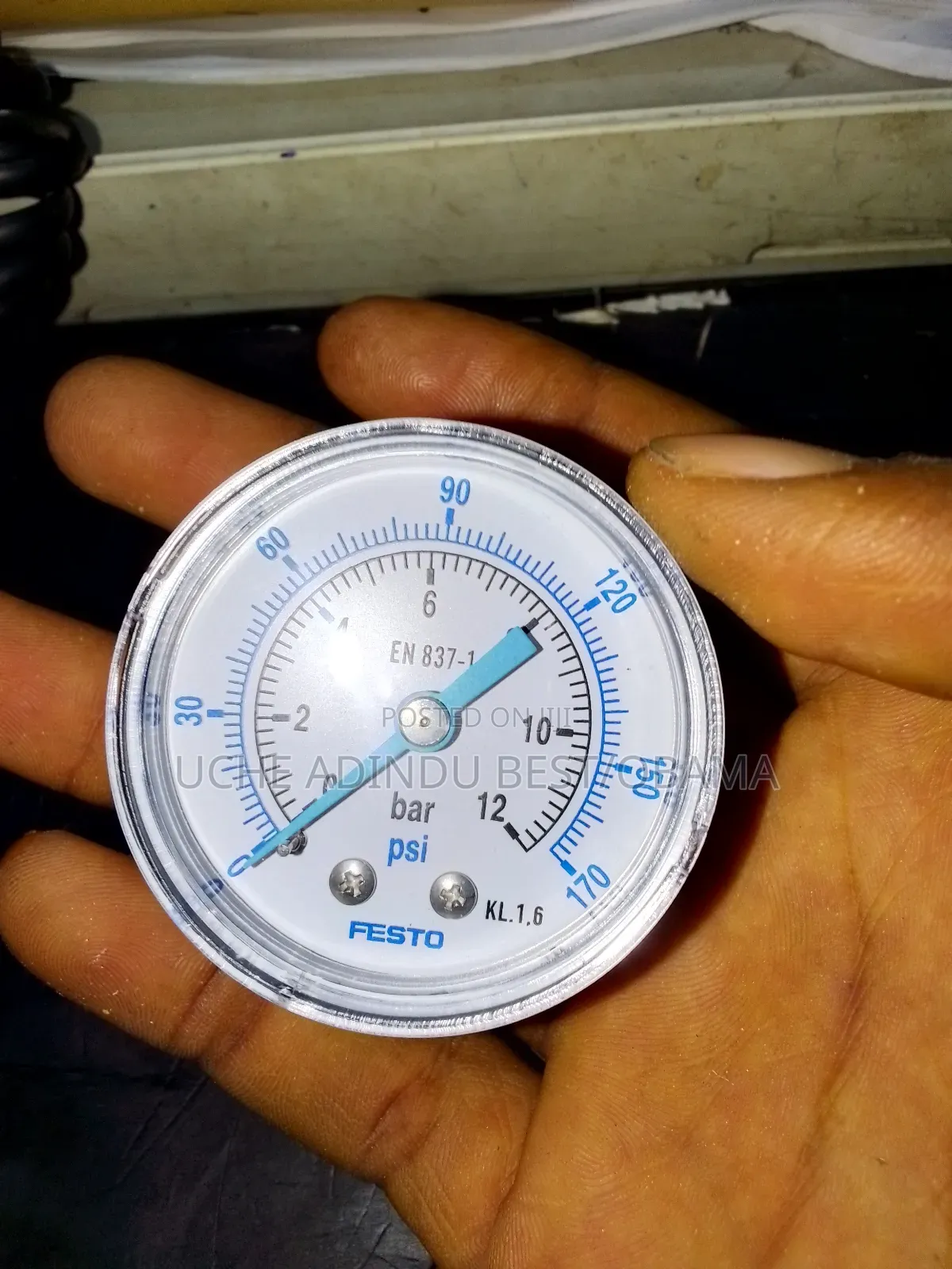 Pressure Gauge Festo 0-12bar Back Connection