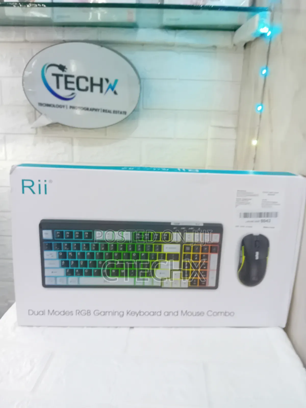 Rii Rk301 2.4g+Bluetooth Wireless Keyboard and Mouse Rgb, Rechargeable