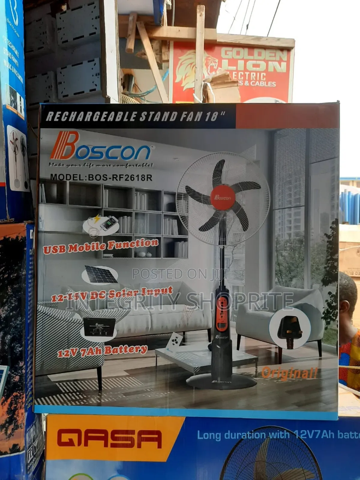 Boscon Rechargeable Stand Fan