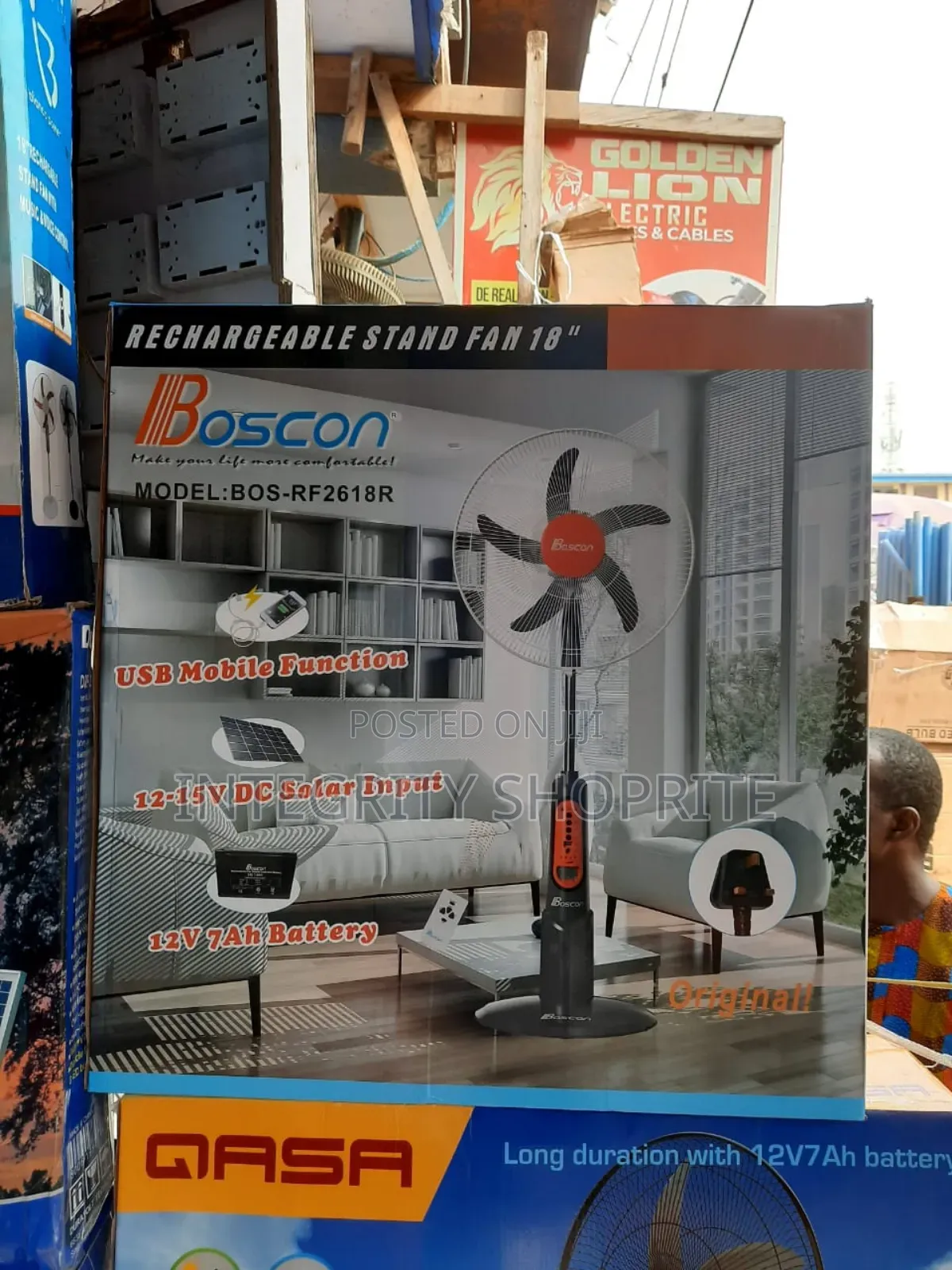 Boscon Rechargeable Stand Fan