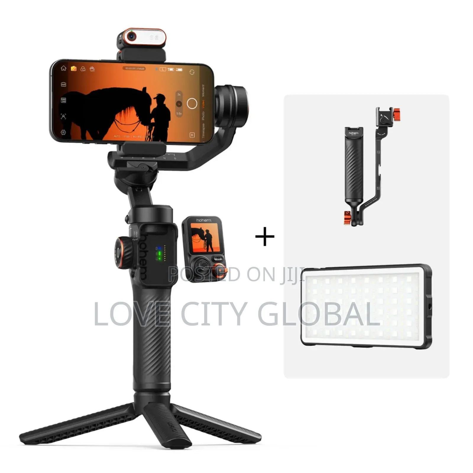 Isteady M7 Kit Phone Gimbal 3-Axis Ai Track Sensor Fill Light, Remote