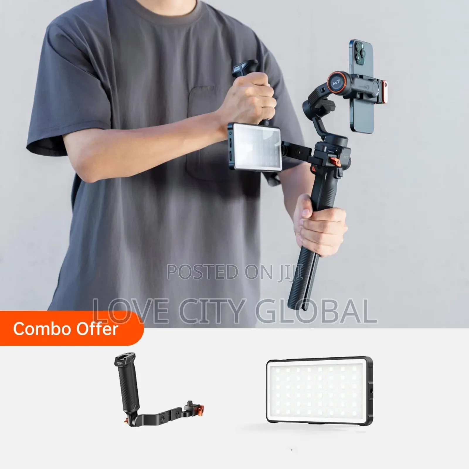 Isteady M7 Kit Phone Gimbal 3-Axis Ai Track Sensor Fill Light, Remote
