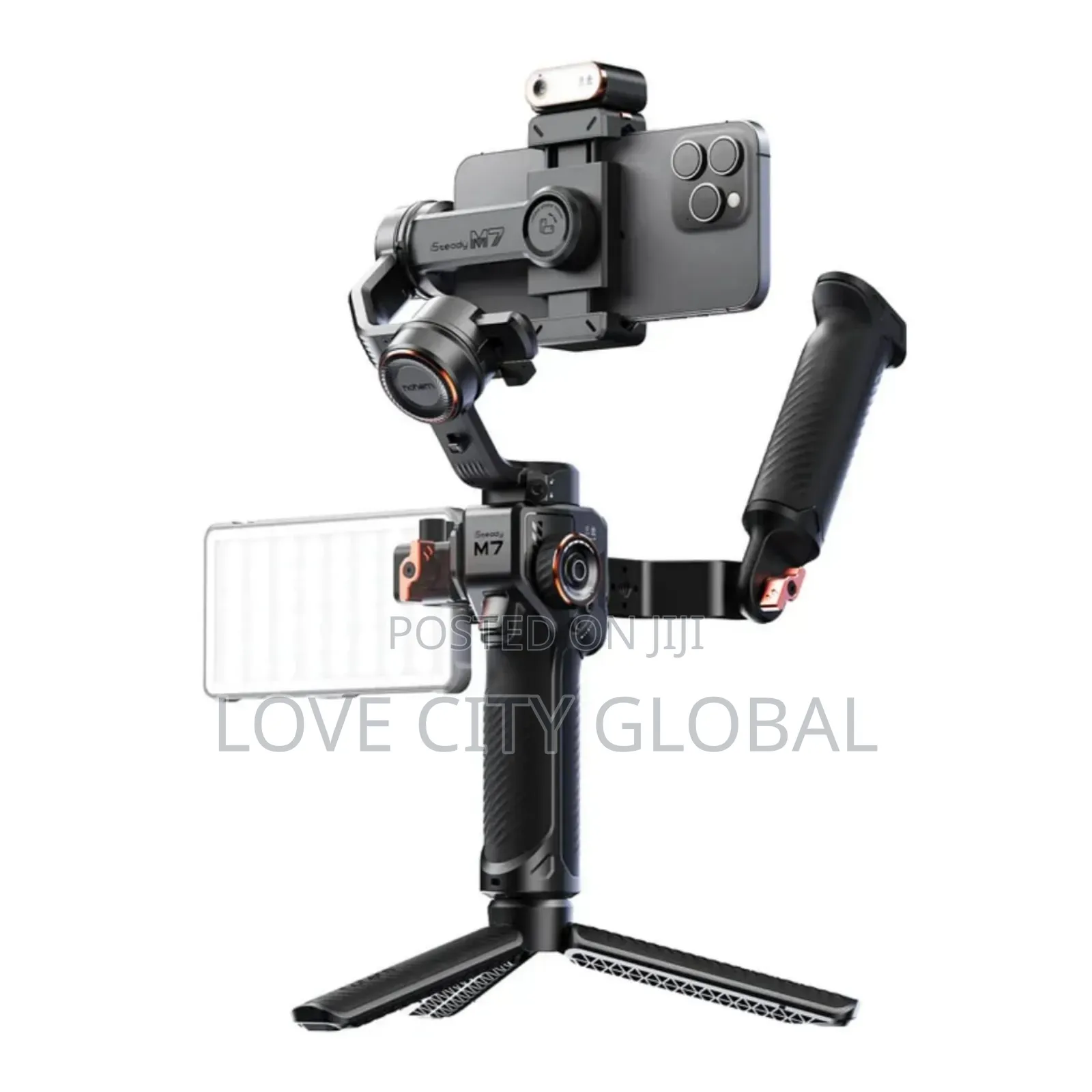 Isteady M7 Kit Phone Gimbal 3-Axis Ai Track Sensor Fill Light, Remote