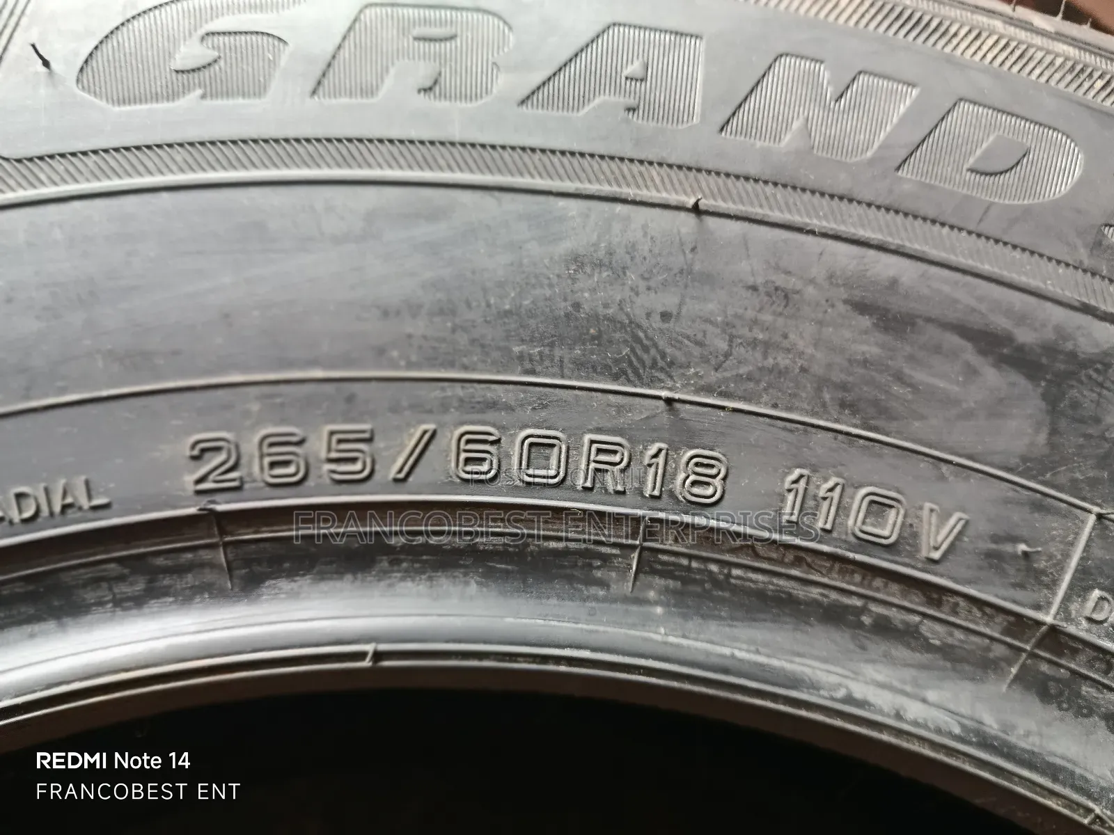 265/60r18 Dunlop Grandtrek Tire