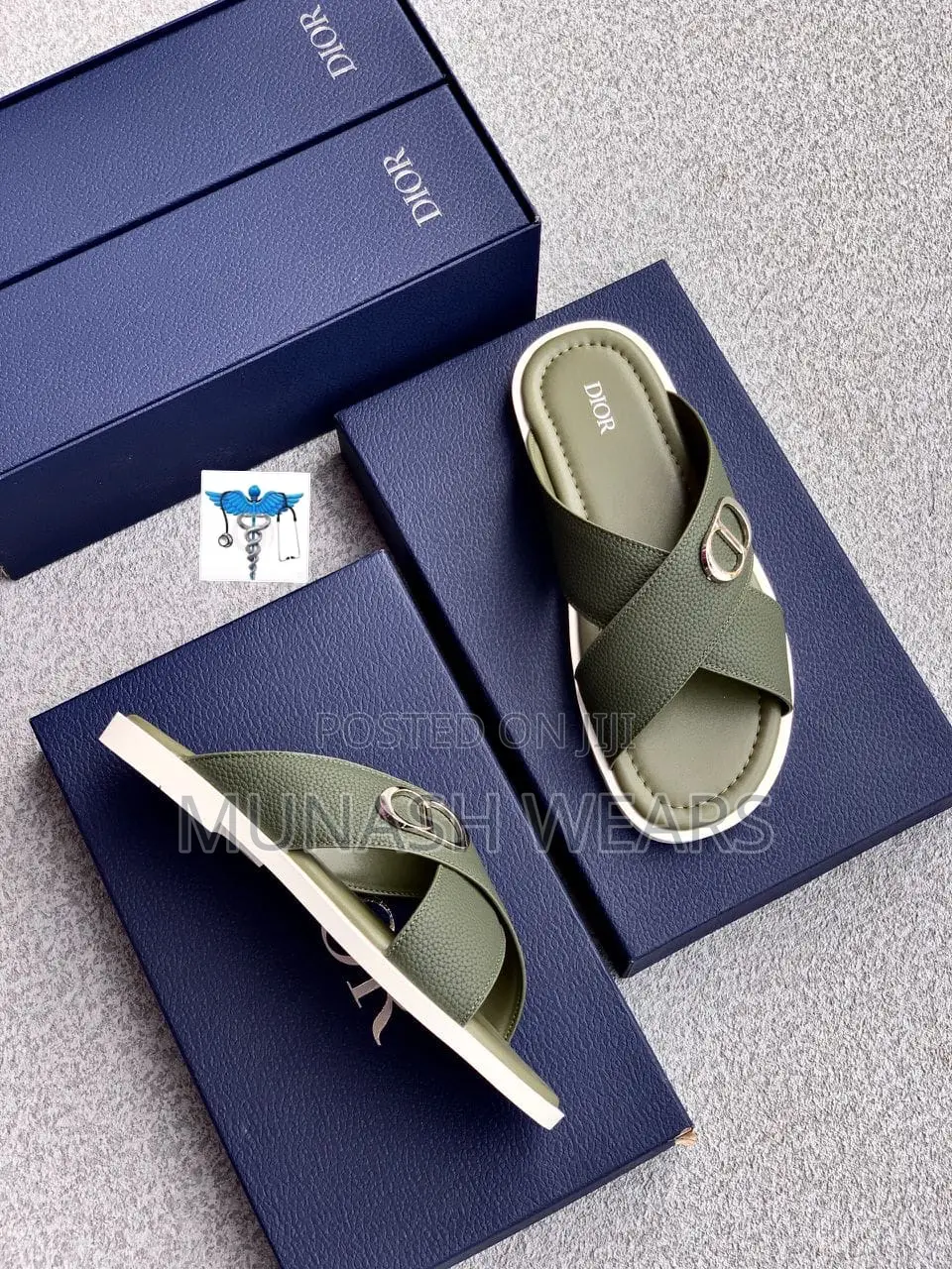 Dior Calfskin Leather Palm Slipers 40-46