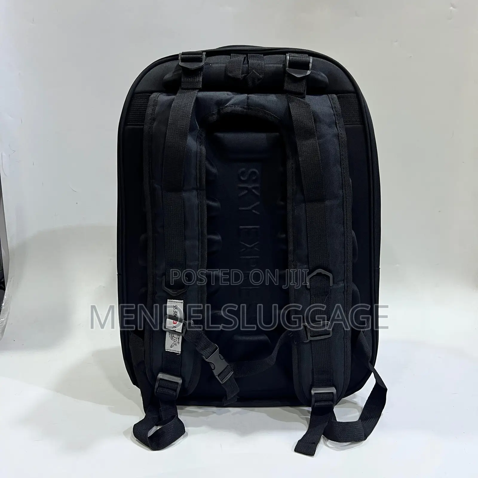 Sky Express Classic Black Backpack With Silver Zippers
