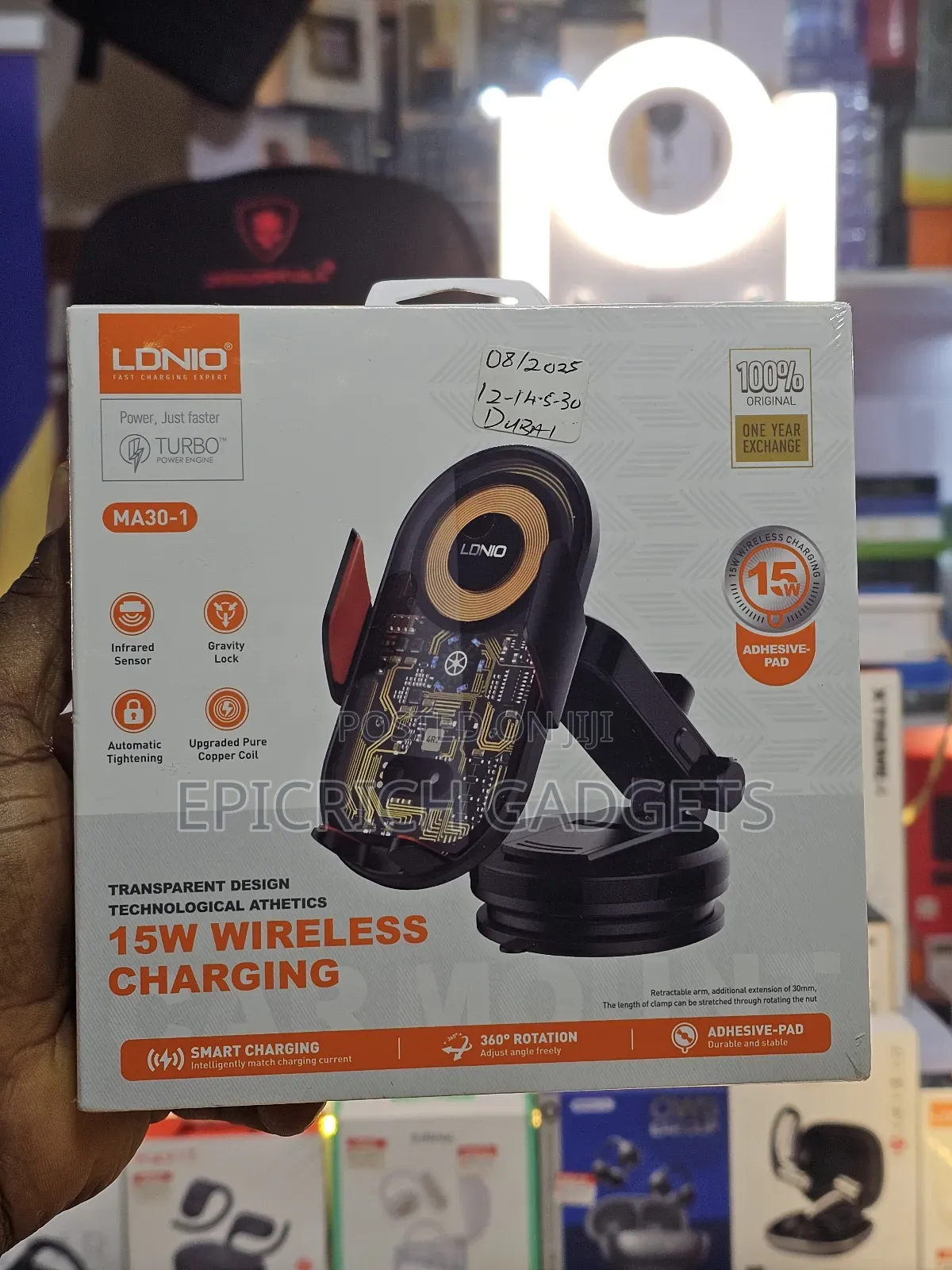Ldnio Ma30-1 15w Wireless Car Charger Phone Holder Auto-Clamp Qi