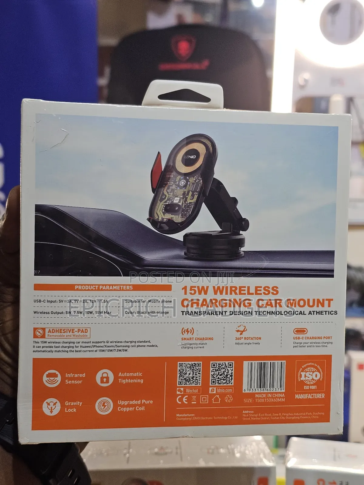 Ldnio Ma30-1 15w Wireless Car Charger Phone Holder Auto-Clamp Qi