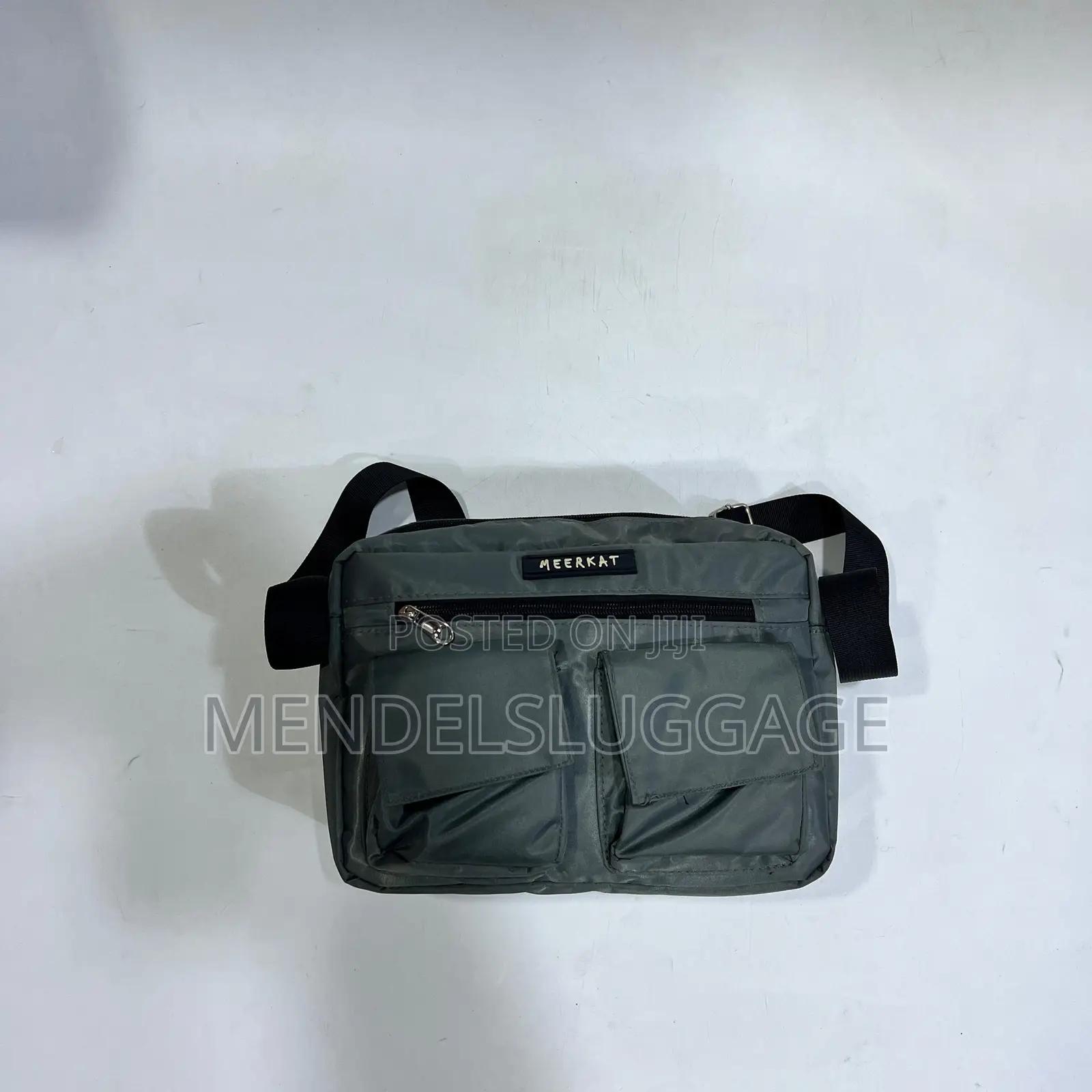 Meerkat Light Gray Shoulder Bag With Zipper Compartments