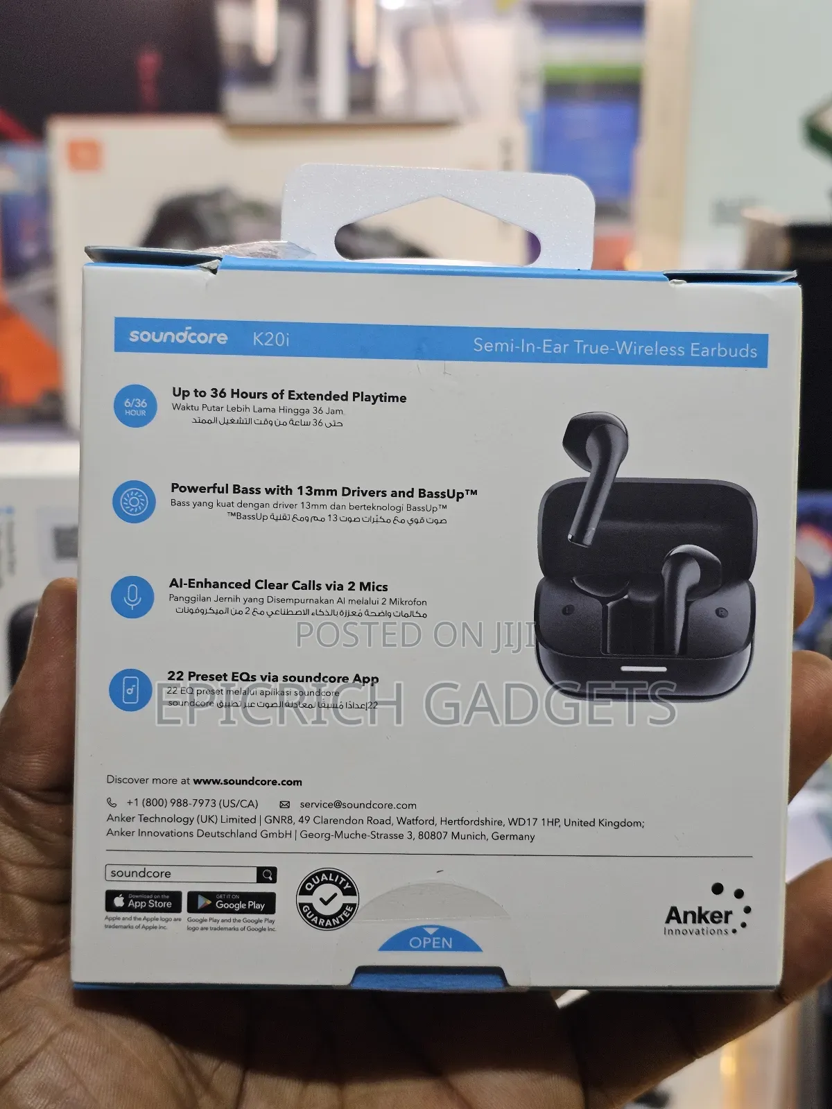 Anker Soundcore K20i Semi-in-Ear Earbuds | Bassup 36h Playtime