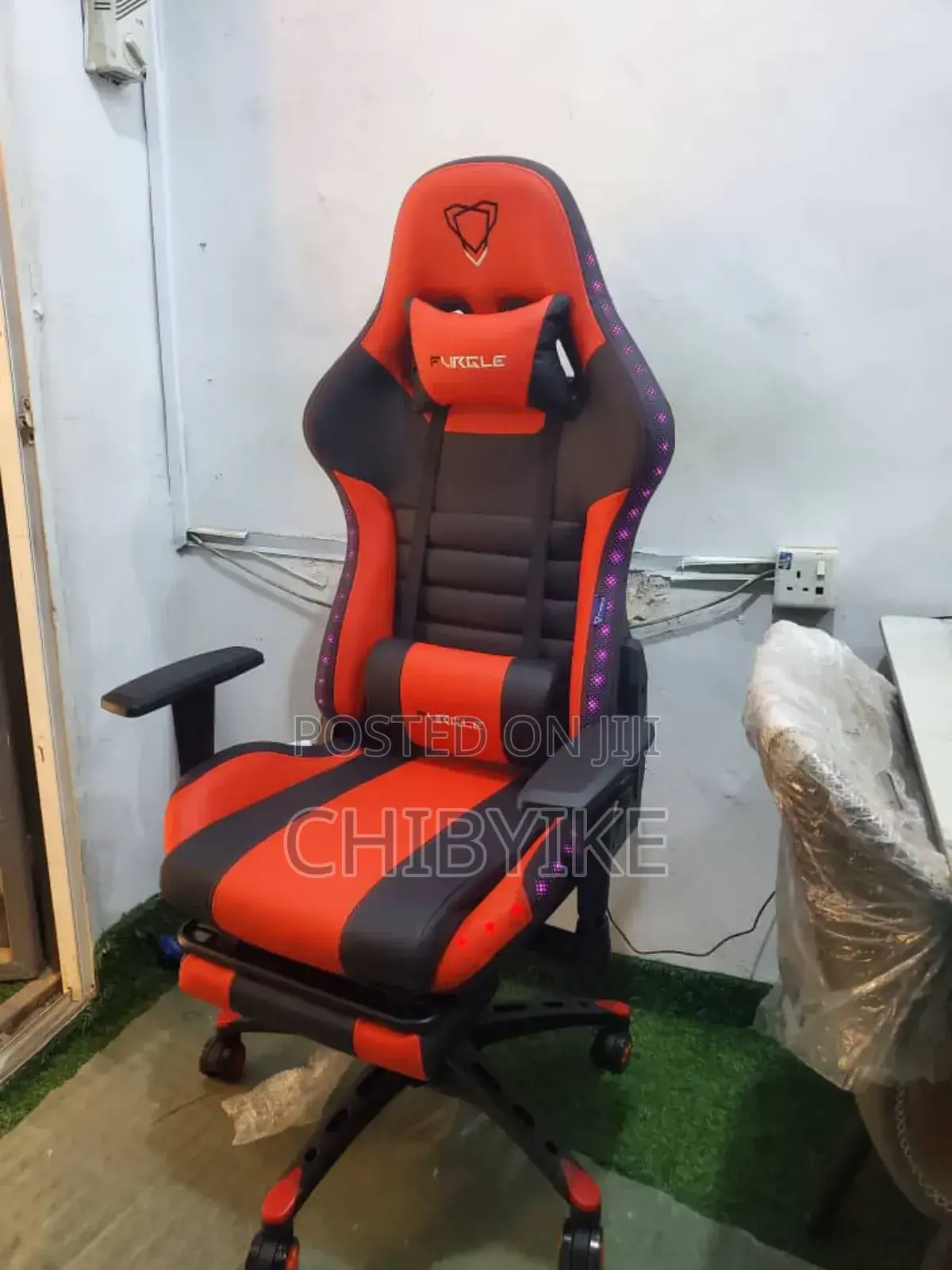 Furgle Gaming Chair With Light Black And Red Color