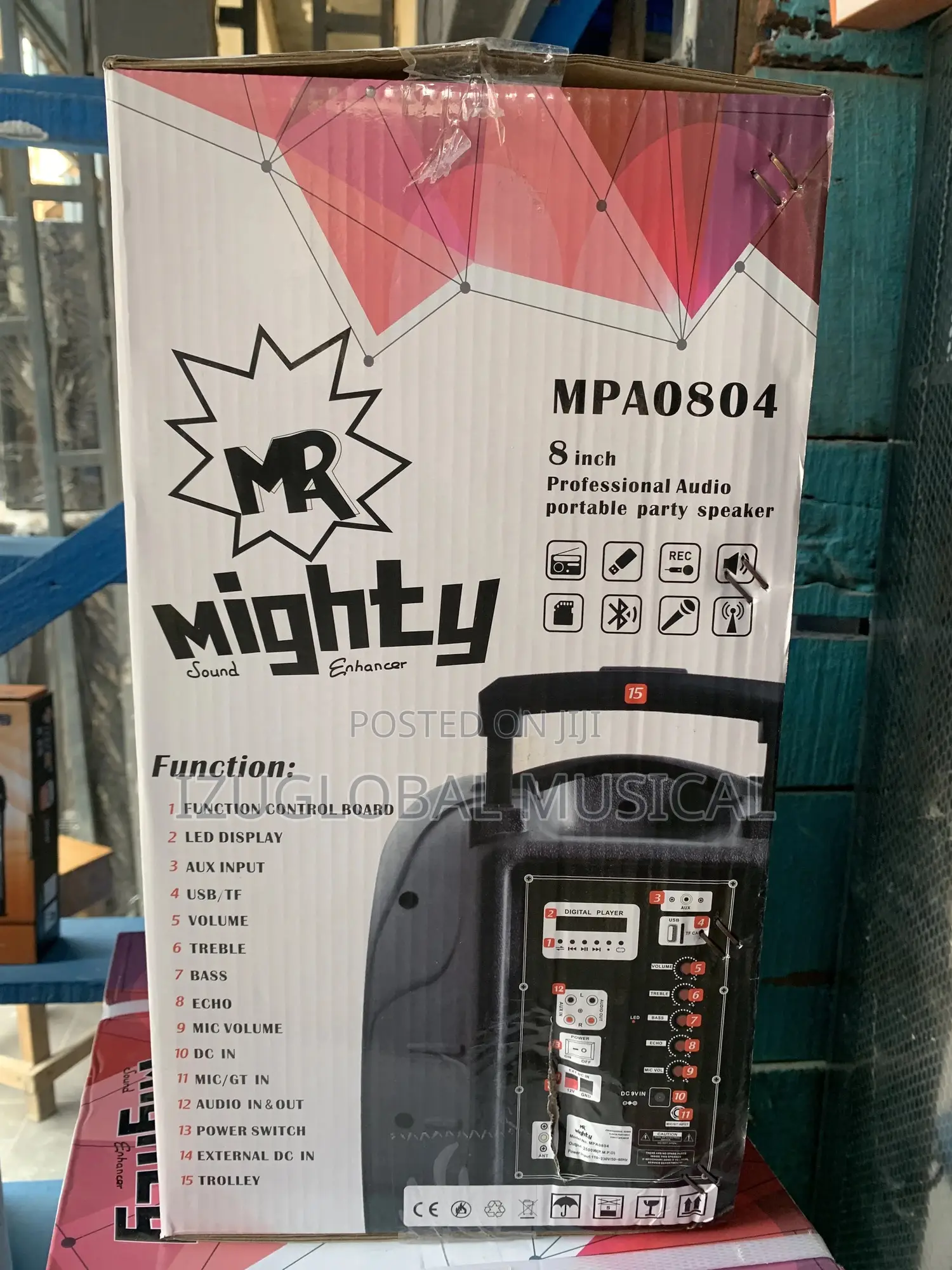 Mighty Pro Audio 8”Inches Public Address Speaker With 2 Wireless Mic