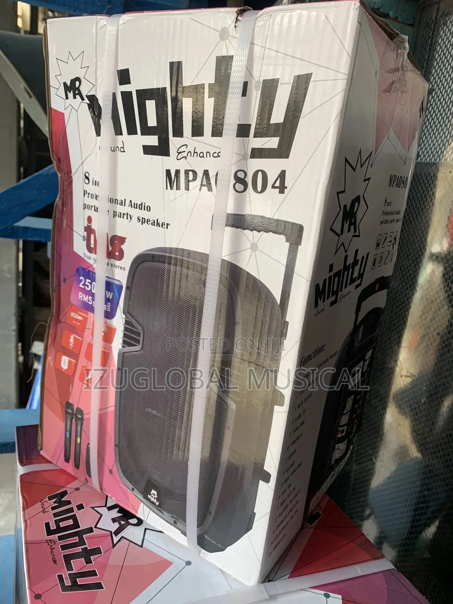 Mighty Pro Audio 8”Inches Public Address Speaker With 2 Wireless Mic