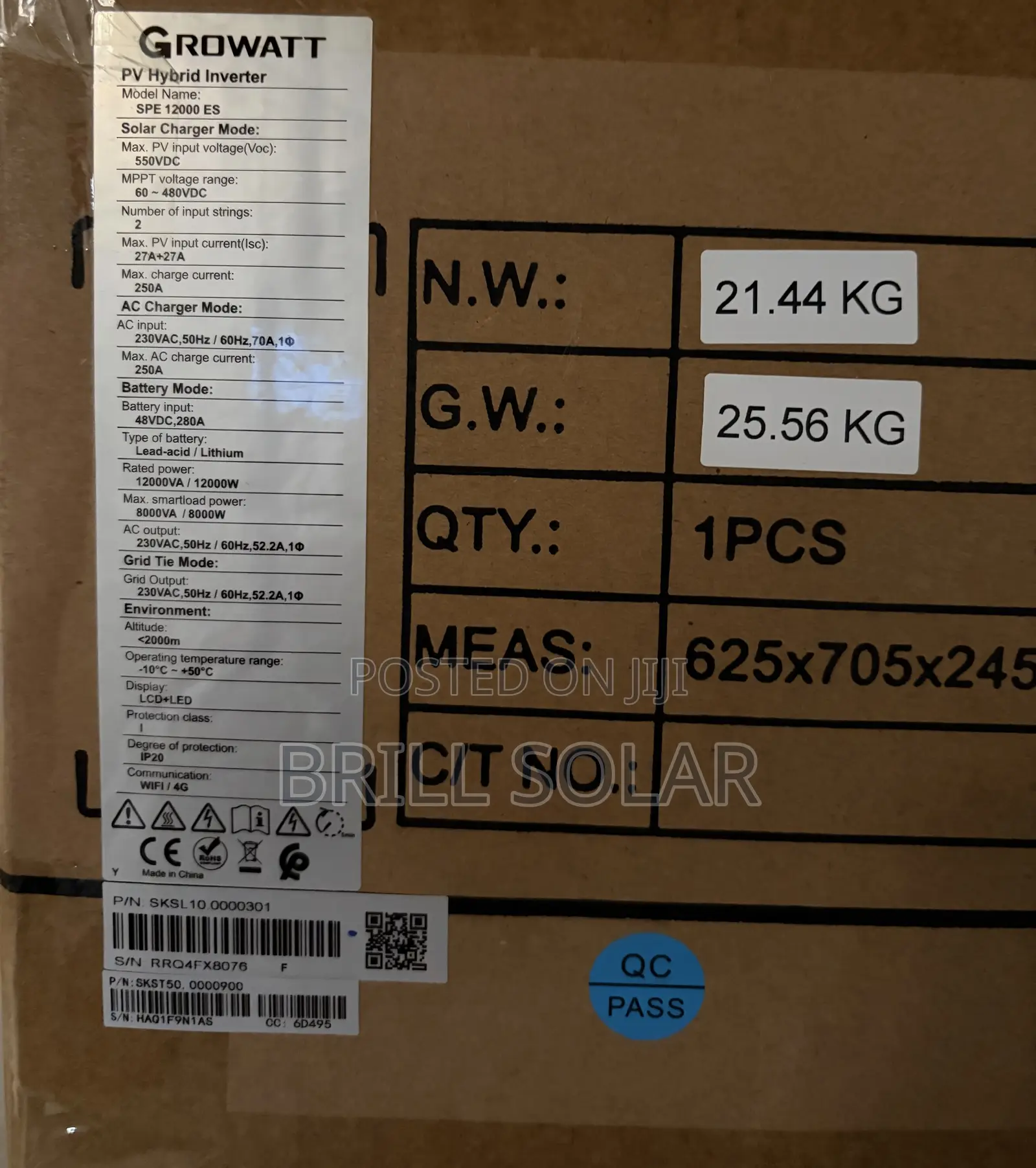 12kw-48v Growatt Pure Sine Wave Hybrid Inverter - Spe 12000 Es