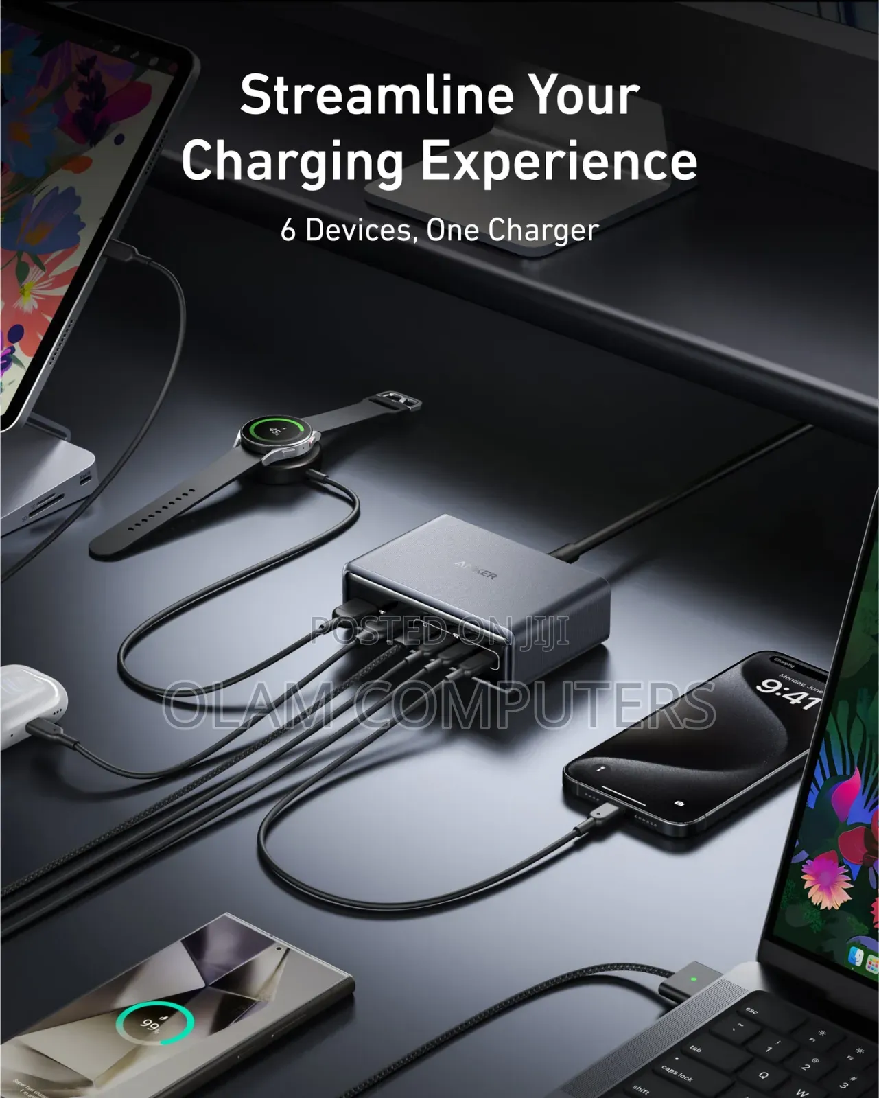 Hot Anker Prime Charger (200w, 6 Ports, Gan)