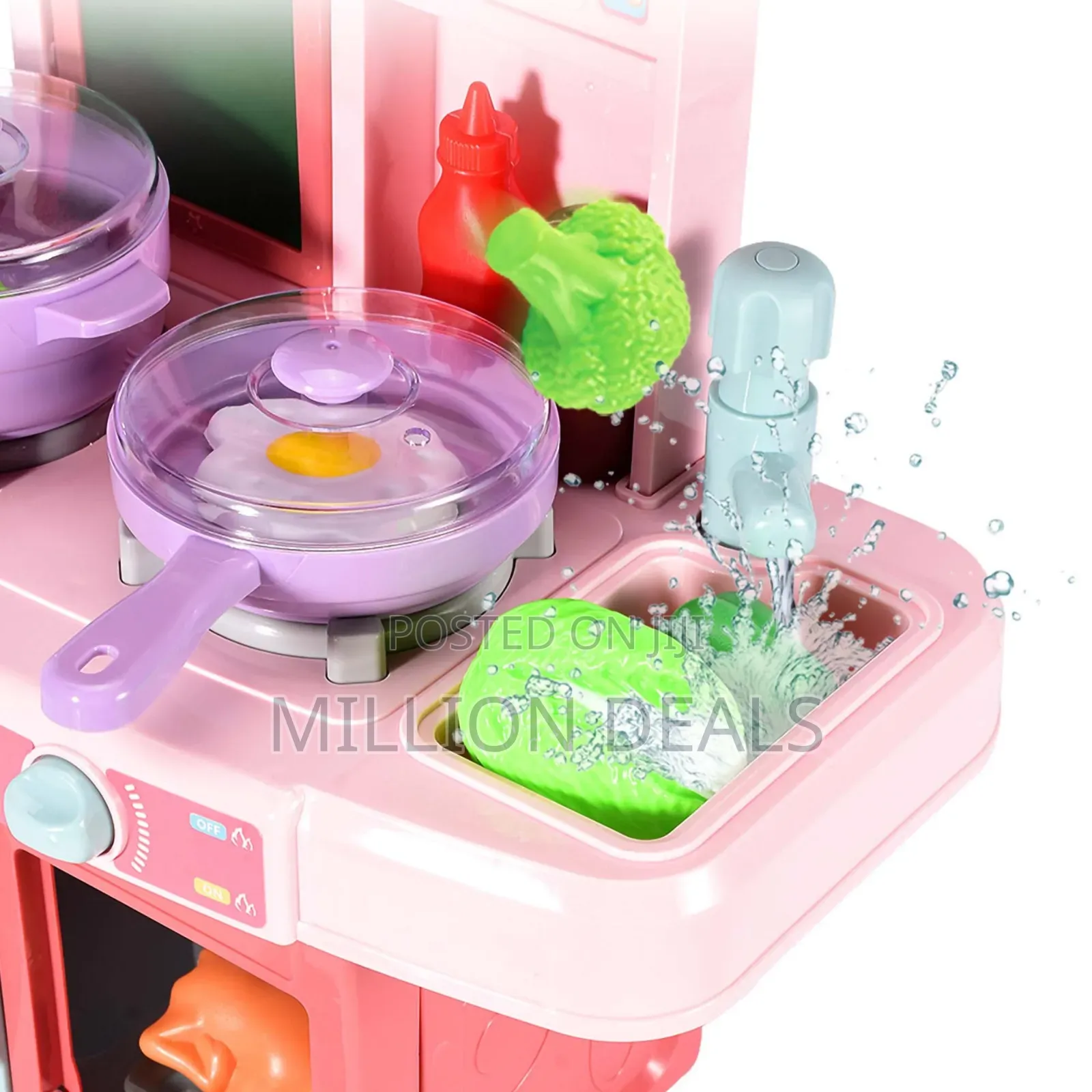 Kids’ Spraying Mist Kitchen Playset – 48 PCS Cooking Toy