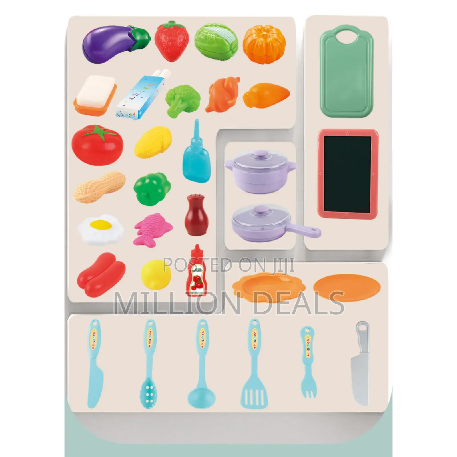 Kids’ Spraying Mist Kitchen Playset – 48 PCS Cooking Toy