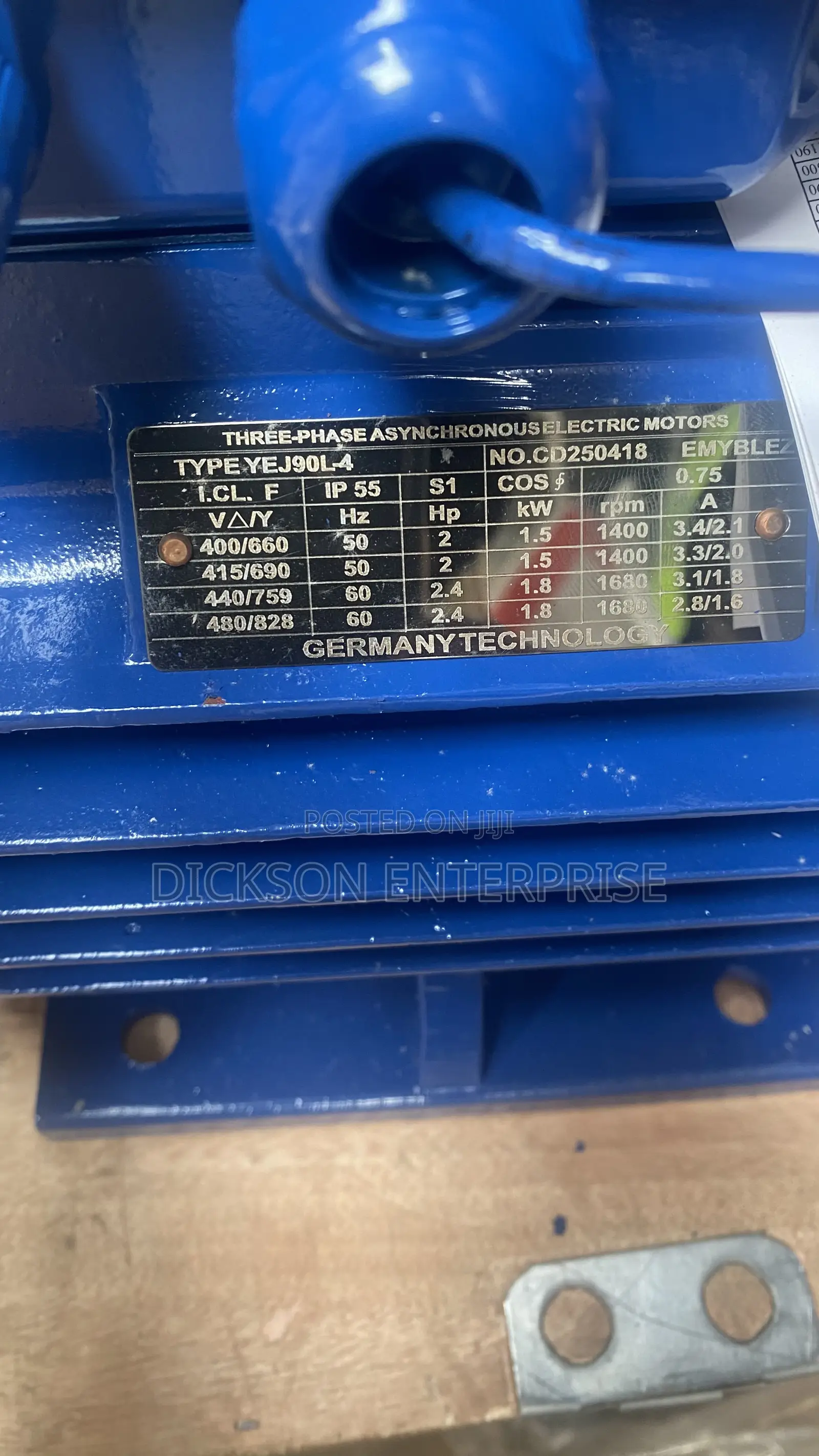 High Quality 1.5kw 2hp 1400rpm Break Motor