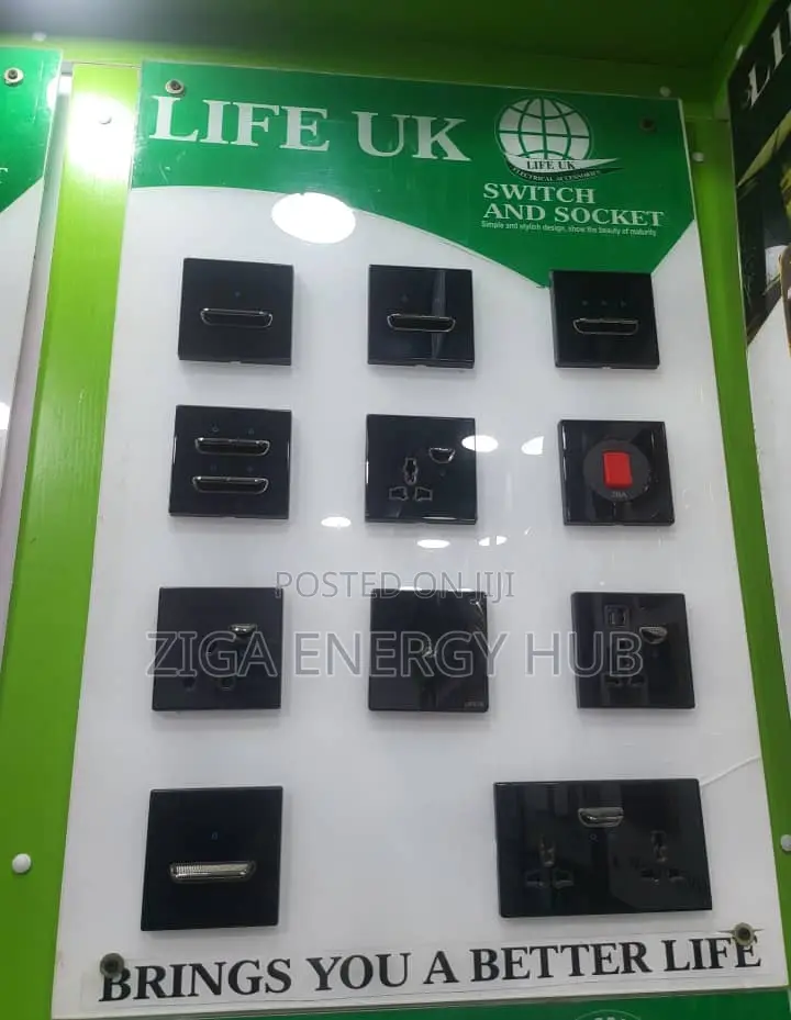 Black Color Switches/Sockets