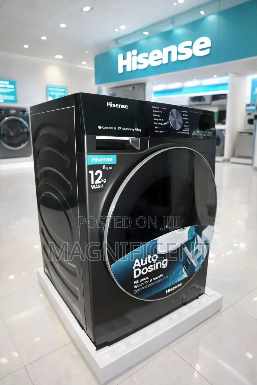 Hisense Wf7f1247bb 12kg Front Load Washing Mac Auto Dosing Smart Wash