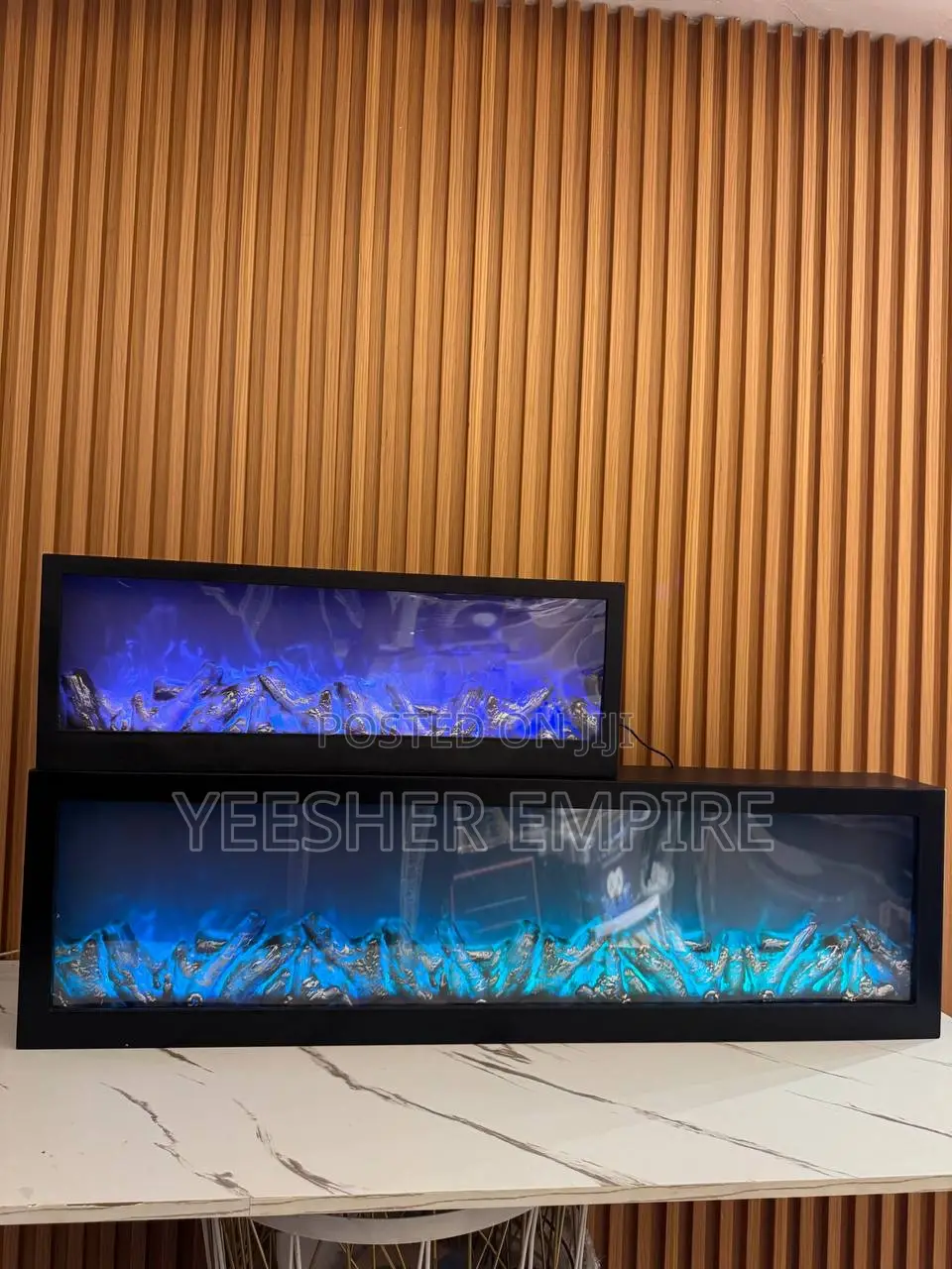 Mega-Size Multicolor Fireplace Feature
