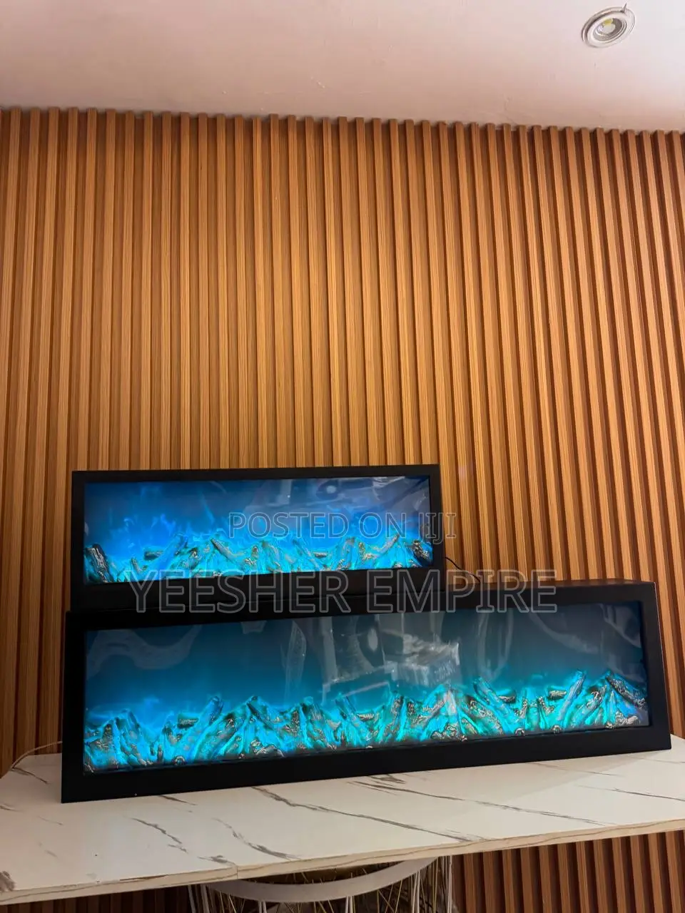 Mega-Size Multicolor Fireplace Feature
