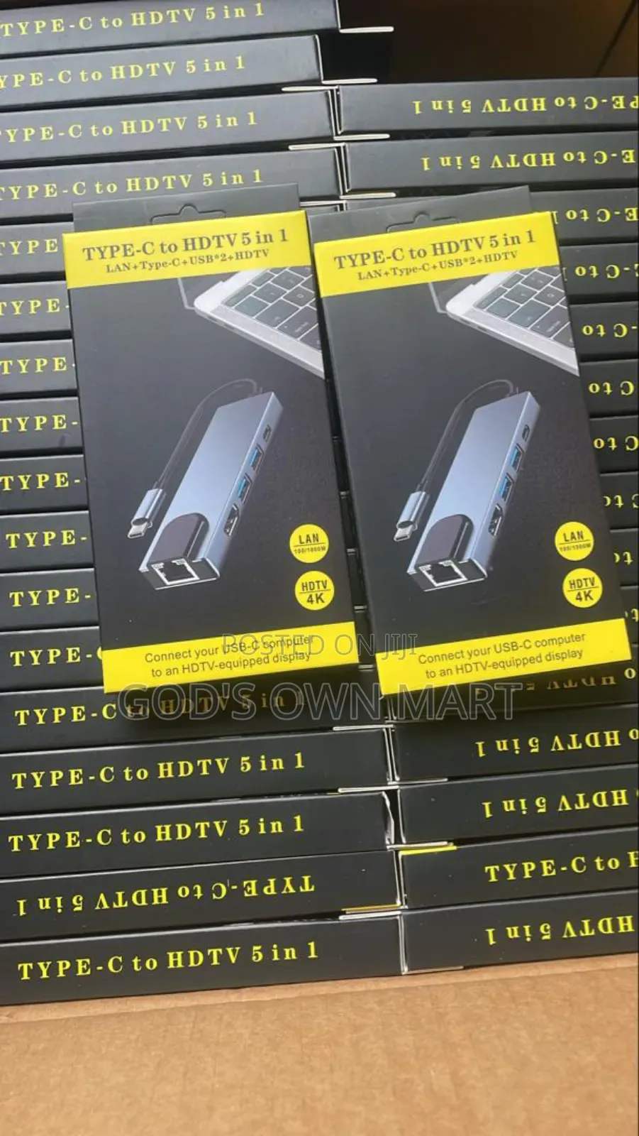5 in 1 Usb Type C Hub Hdmi Rj45 Lan Adapter for Macbook Pro
