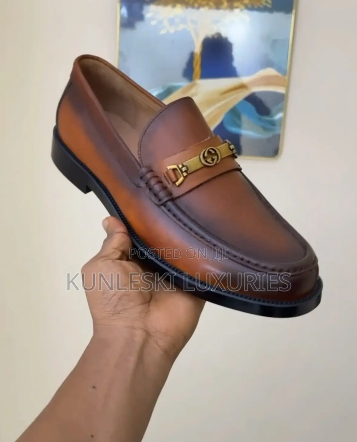 Original Gucci Brown Loafers Shoe