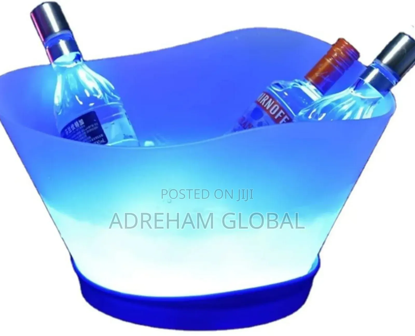 Rechargeable Led Transparent Wine Beverage Ice Cooling Bowl.