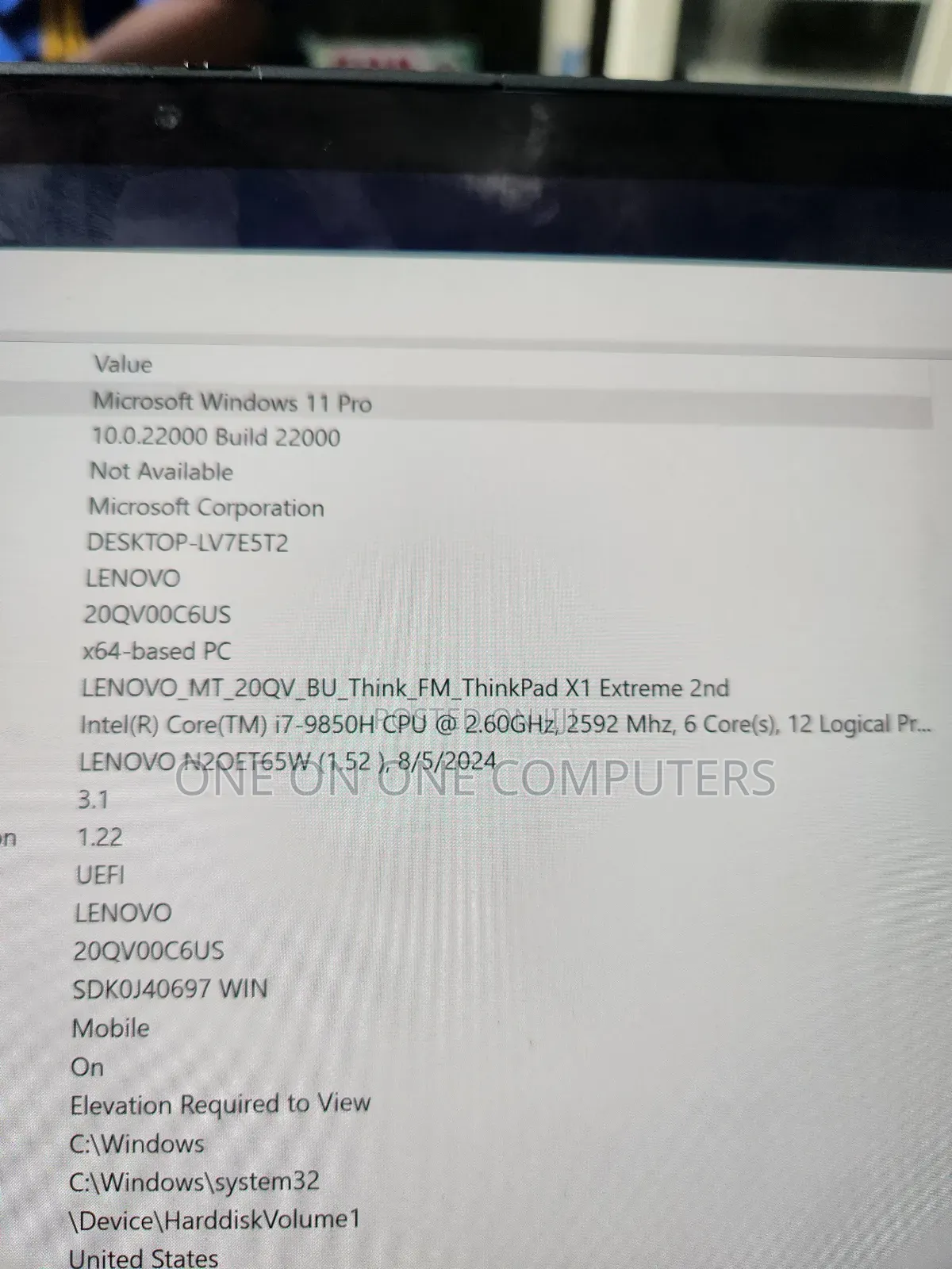 Laptop Lenovo ThinkPad X1 16GB Intel Core i7 SSD 512GB