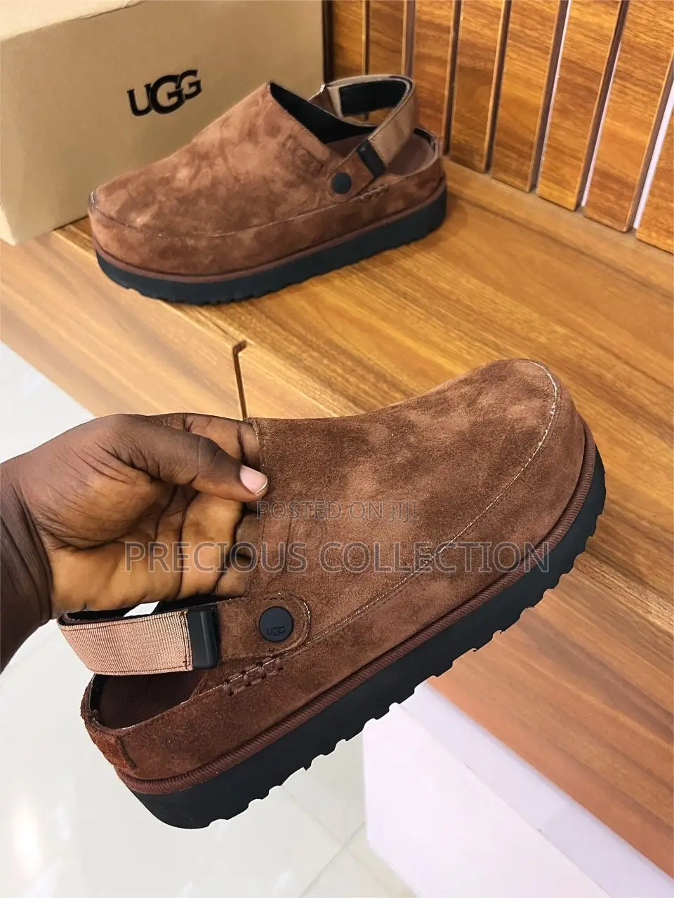 Men’S Luxury Ugg Double Sole Suede Cover Slide