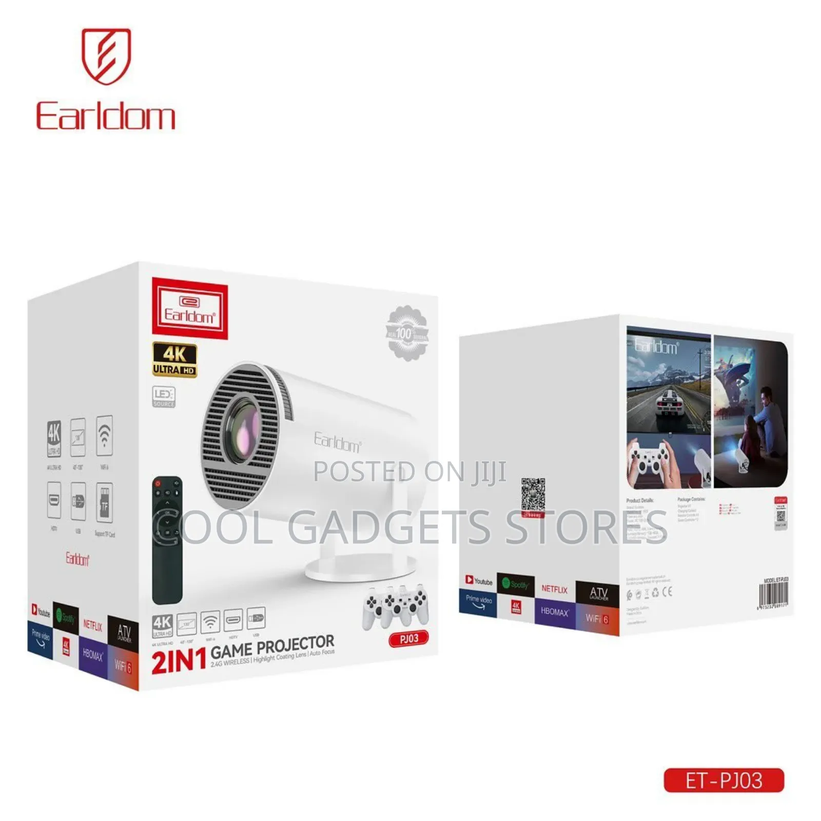 Earldom Pj03 Gaming Projector With 2 Pad