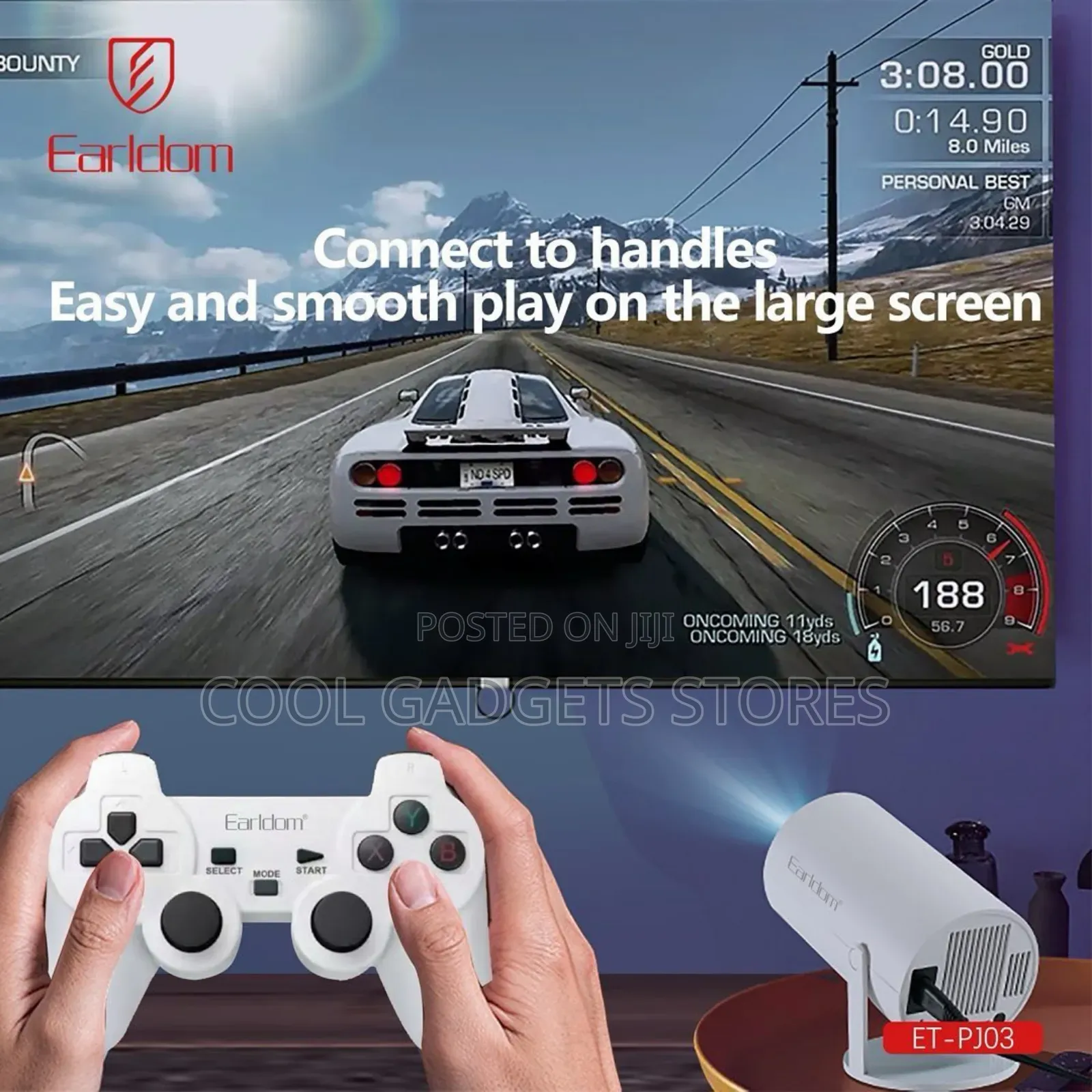 Earldom Pj03 Gaming Projector With 2 Pad