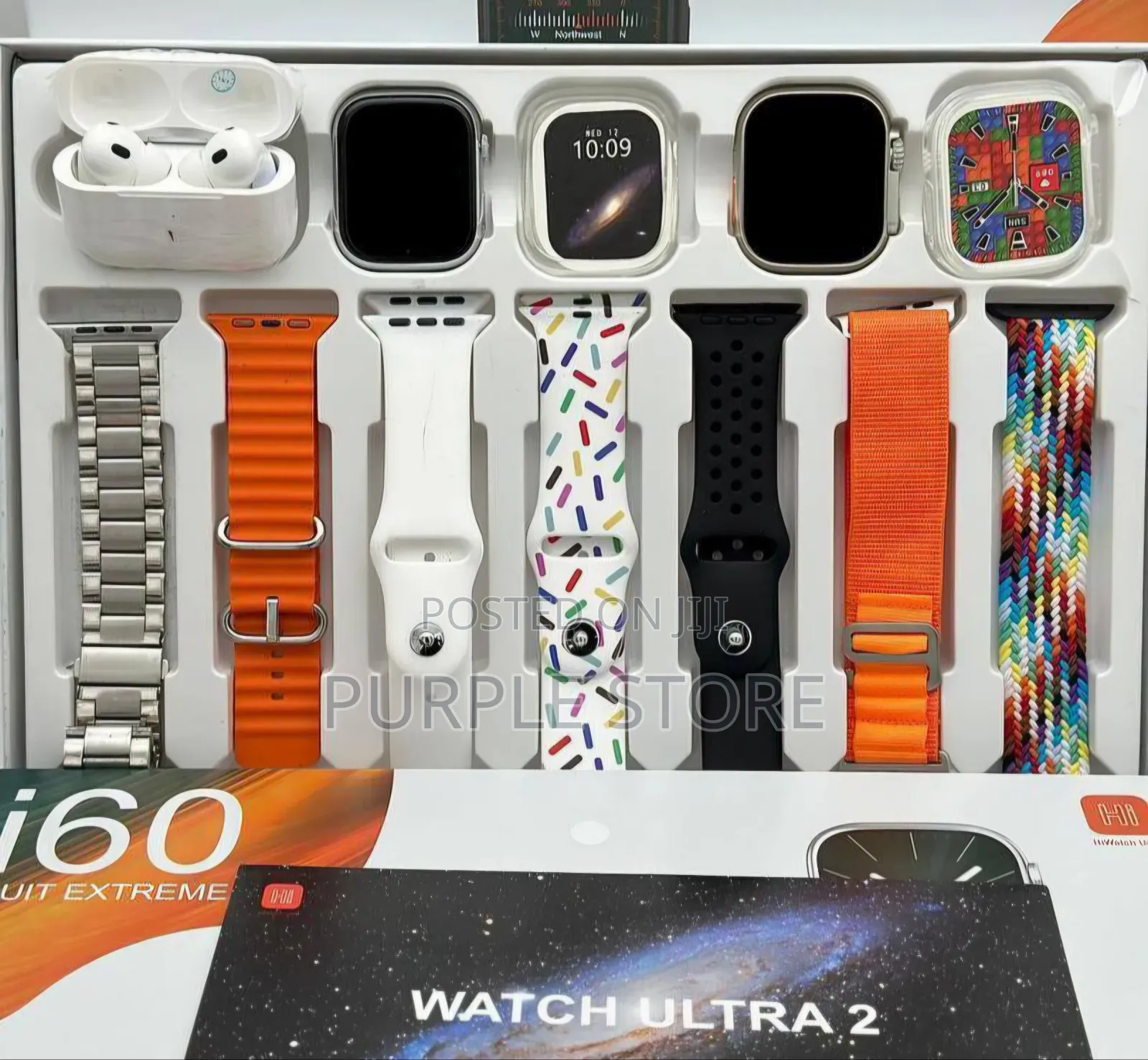 I60 Ultra Watch With 2 Smartwatches, Watch Pouch and Airpod