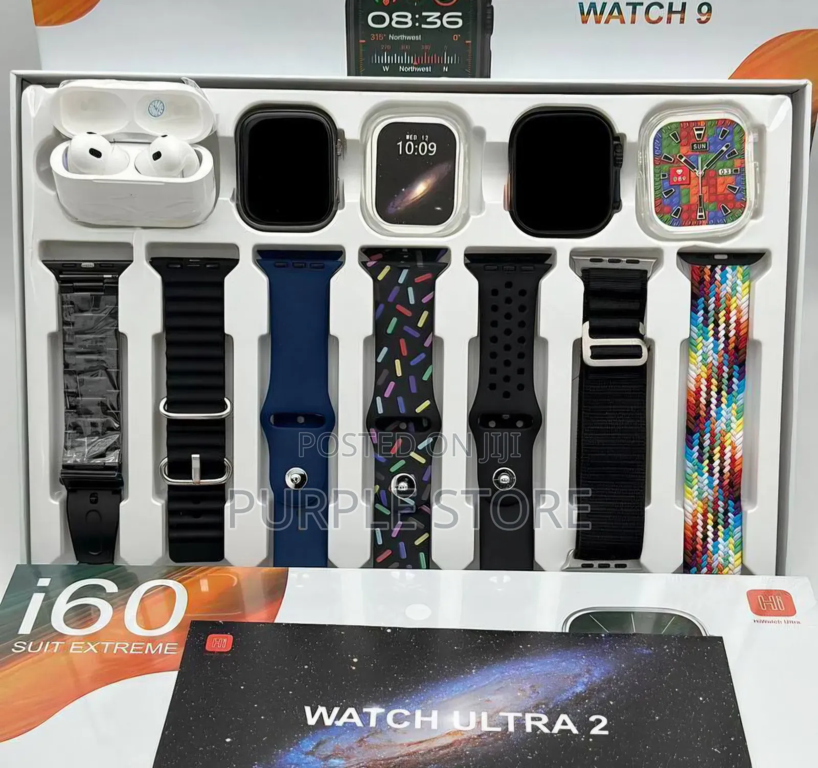 I60 Ultra Watch With 2 Smartwatches, Watch Pouch and Airpod