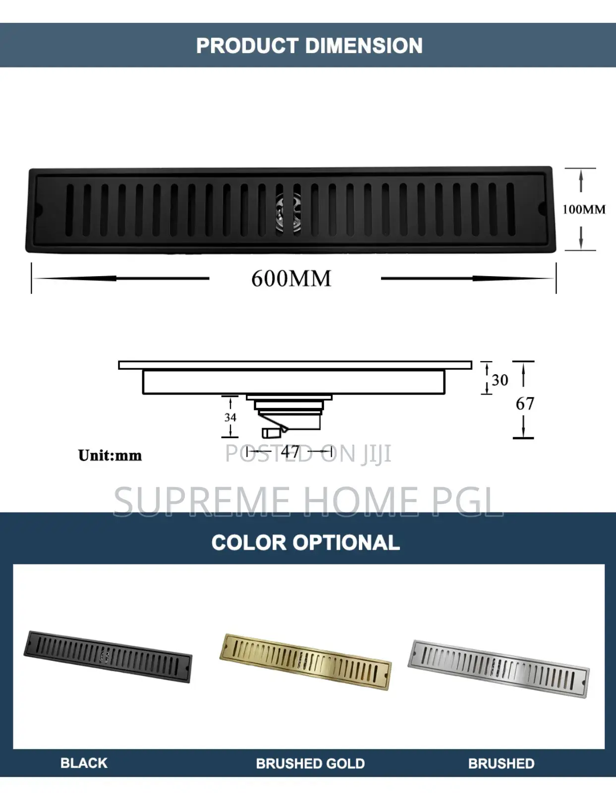 High Quality 304 Stainless Steel Linear Floor Drain