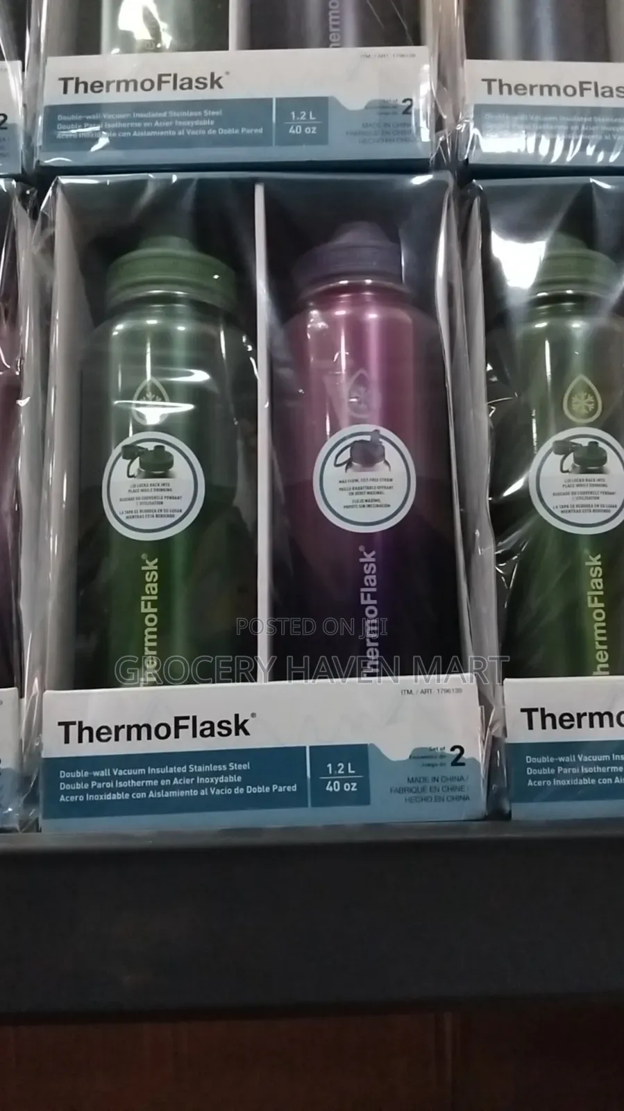 Thermoflask 1.2 Liter Stainless Steel Bottle, 2 Pack