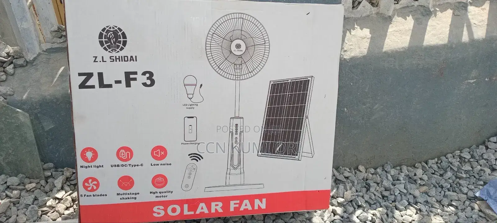 Z.L Shidai Z -L -F4 18-Inch Rechargeable Fan. Remote Control Abd Panel