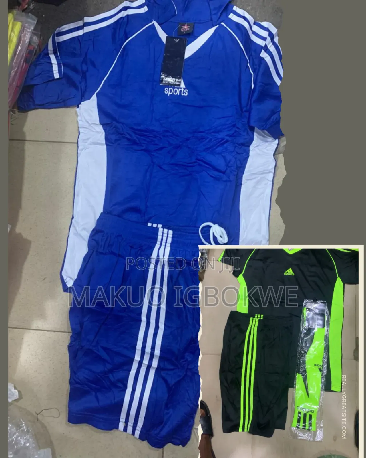 Set Jerseys Top and Shorts (Children and Adults Sizes Available)