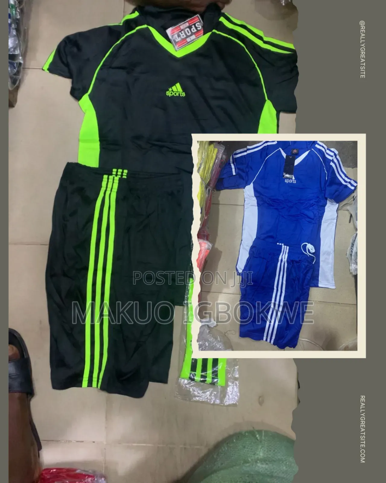 Set Jerseys Top and Shorts (Children and Adults Sizes Available)