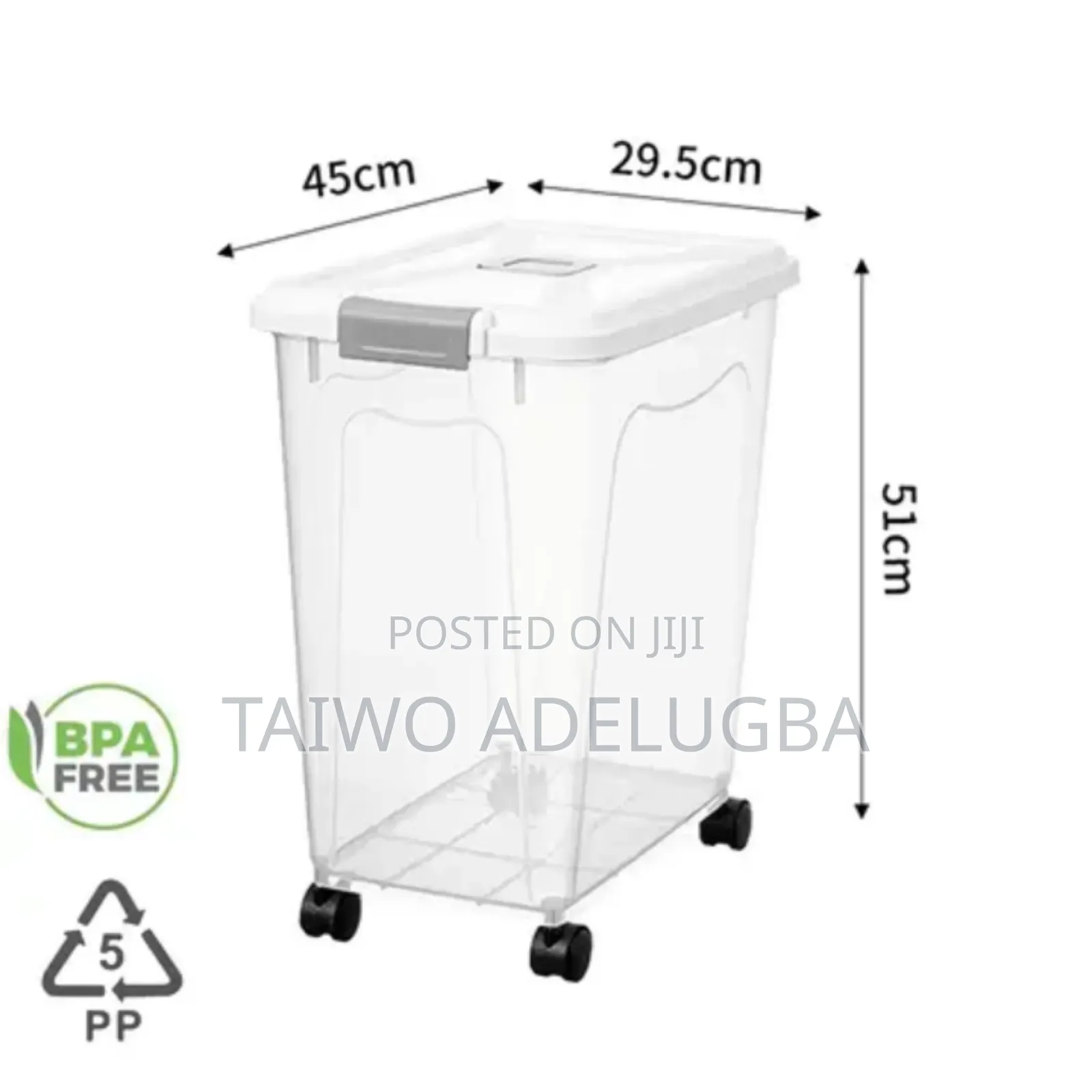 40kg Rice Bucket With Wheels