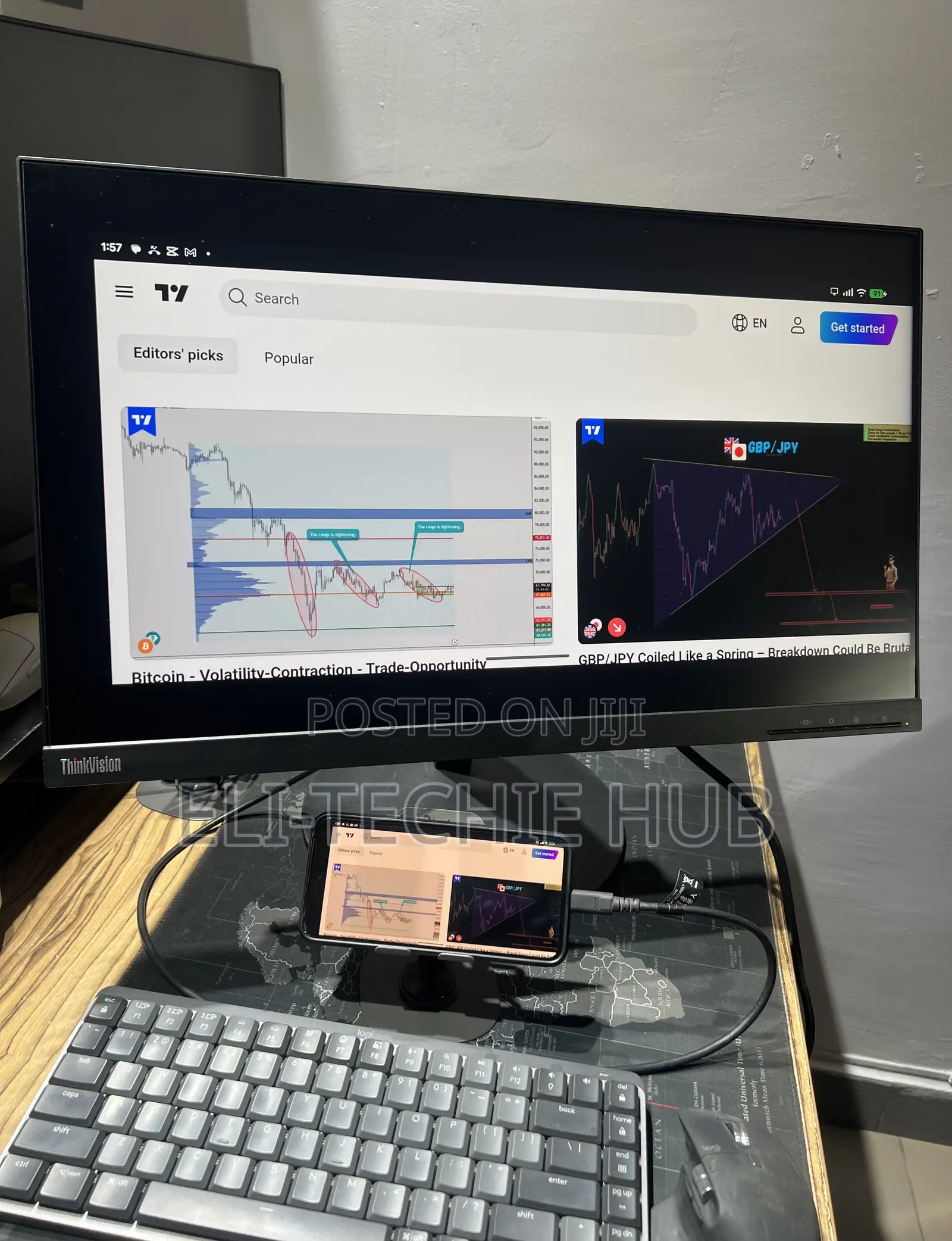 Lenovo Thinkvision 24” Usb-C QHD 2560 X 1440 75hz Ips Monitor
