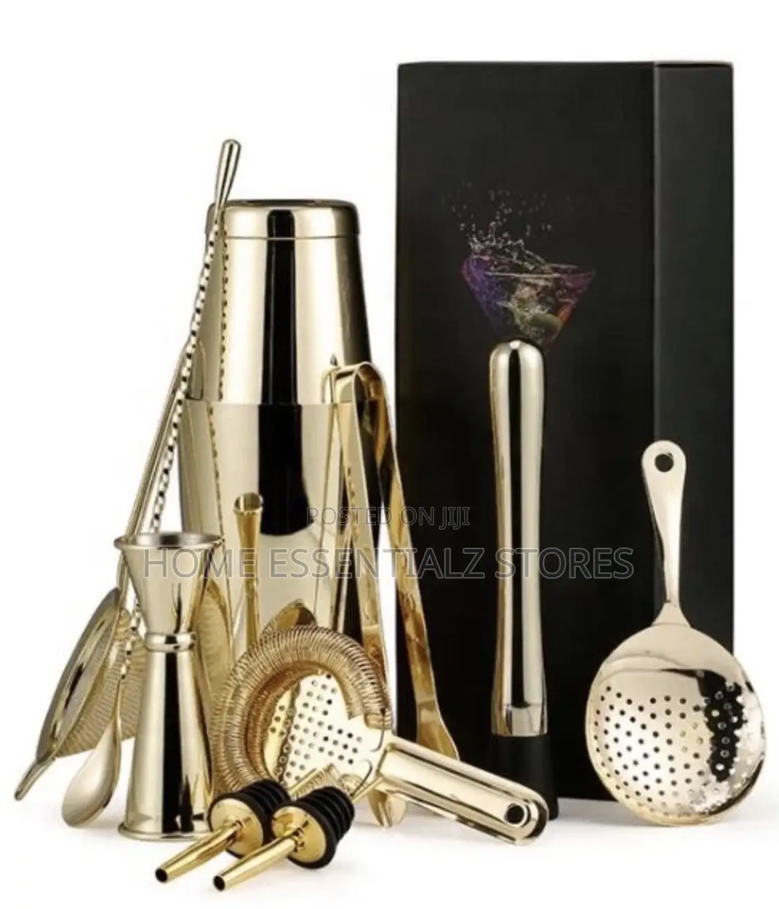 10-Piece Stainless Steel Cocktail Shaker Bar Tool Set