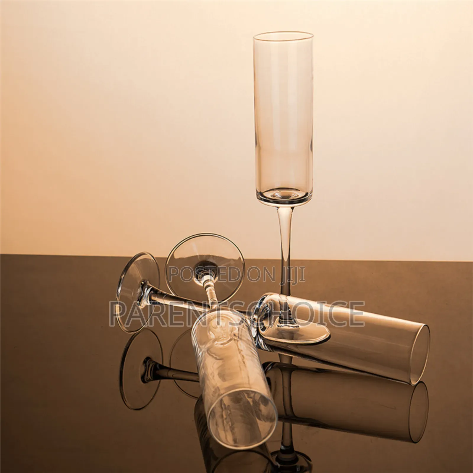 Glass Cylinder Skinny Champagne Flutes Glasses