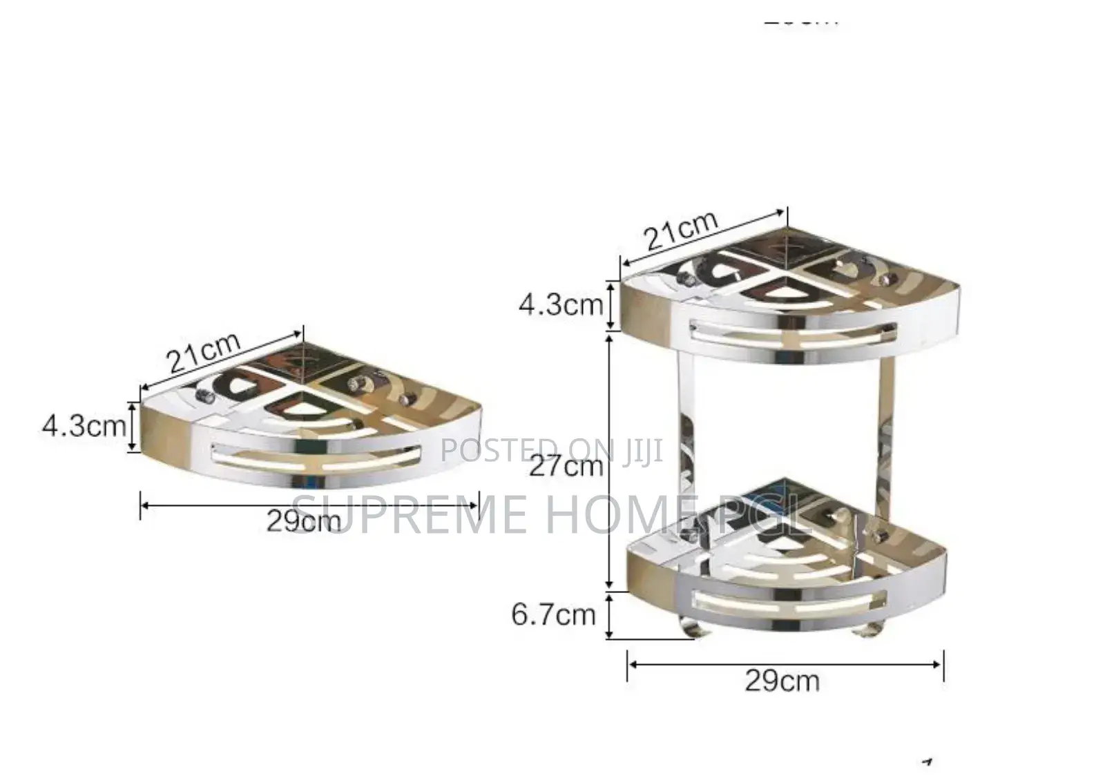 High Quality 304 Stainless Steel Bathroom Shelve Corner