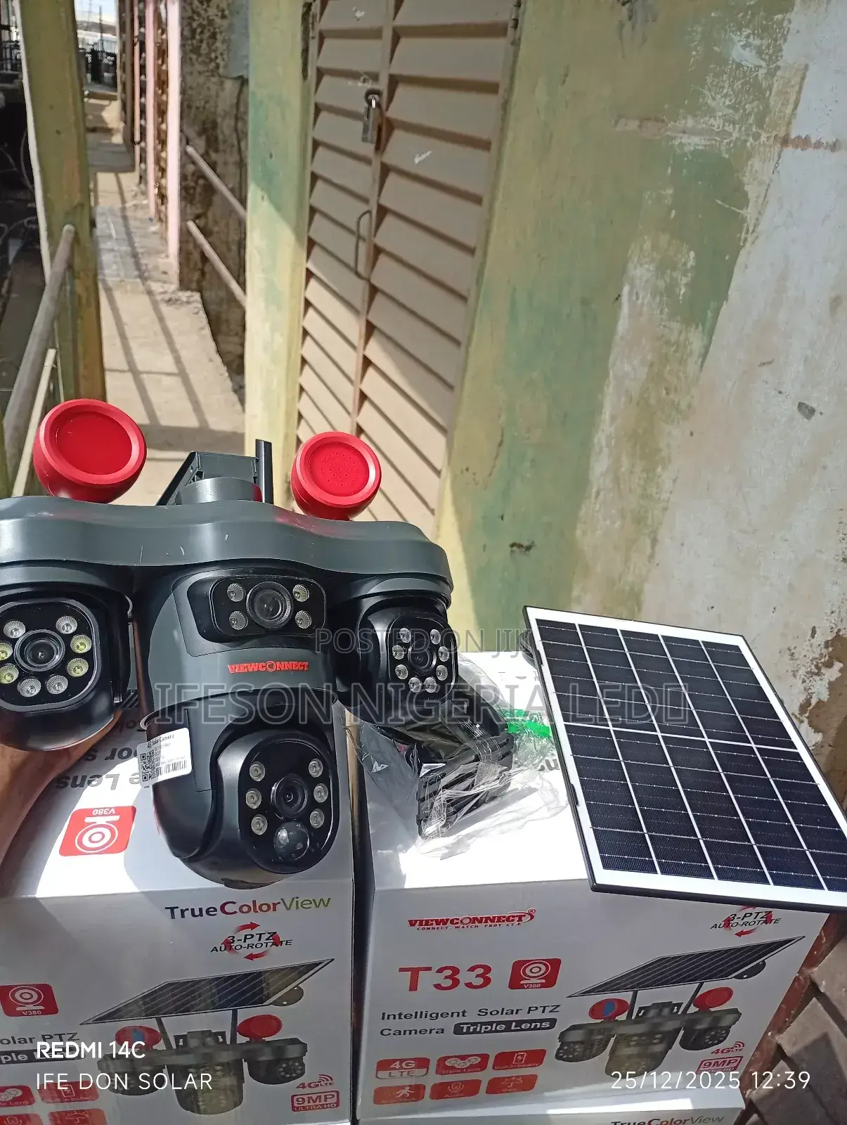 Solar Camera PTZ 3lens Security Cameras You Can Rotate All 360° With U