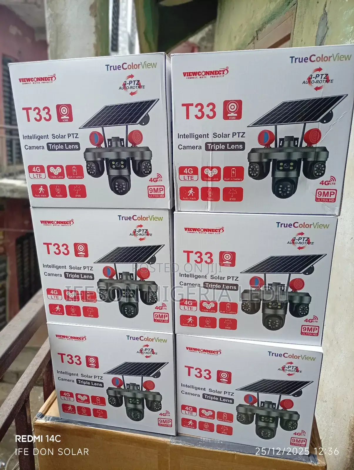 Solar Camera PTZ 3lens Security Cameras You Can Rotate All 360° With U