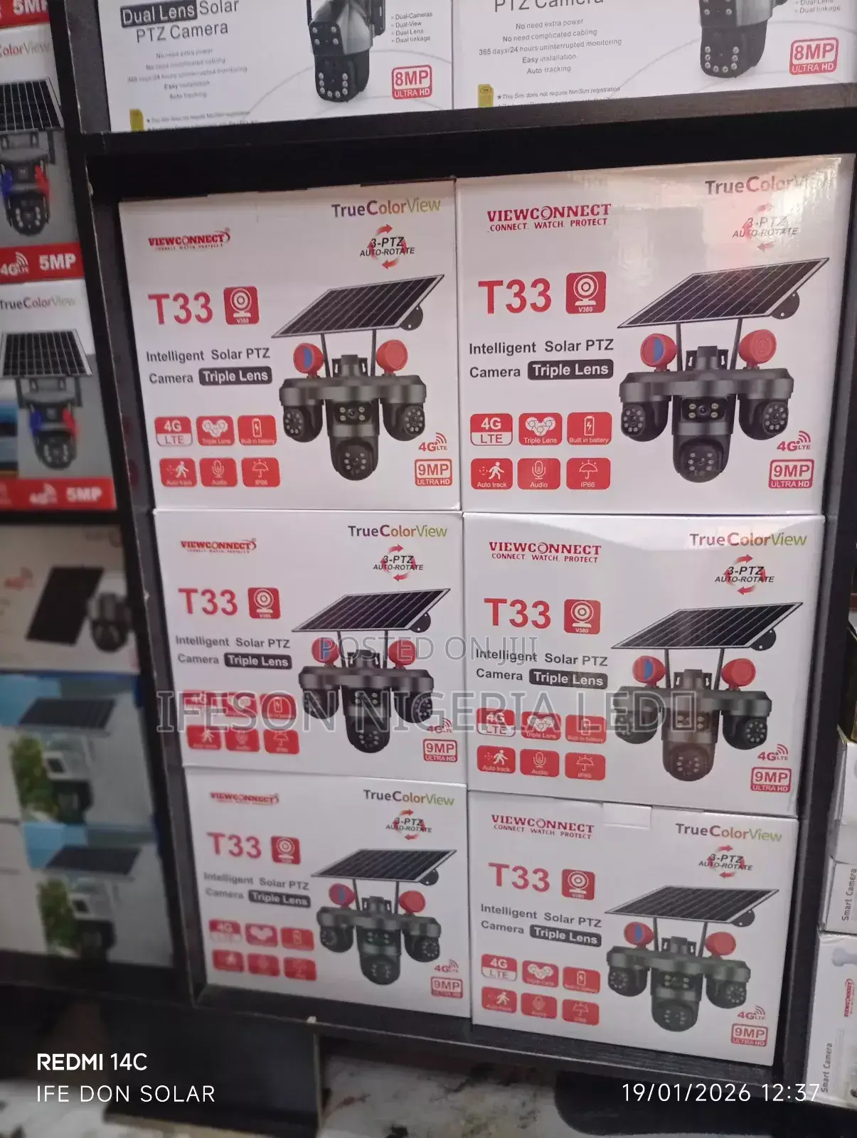 Solar Camera PTZ 3lens Security Cameras You Can Rotate All 360° With U