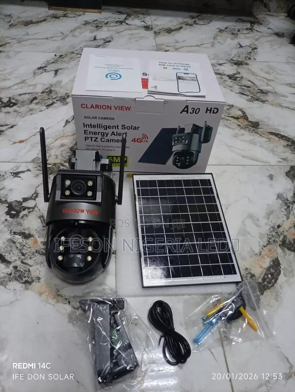 Clarion View A30 Hd Intelligent Solar Energy Alert PTZ Camera.