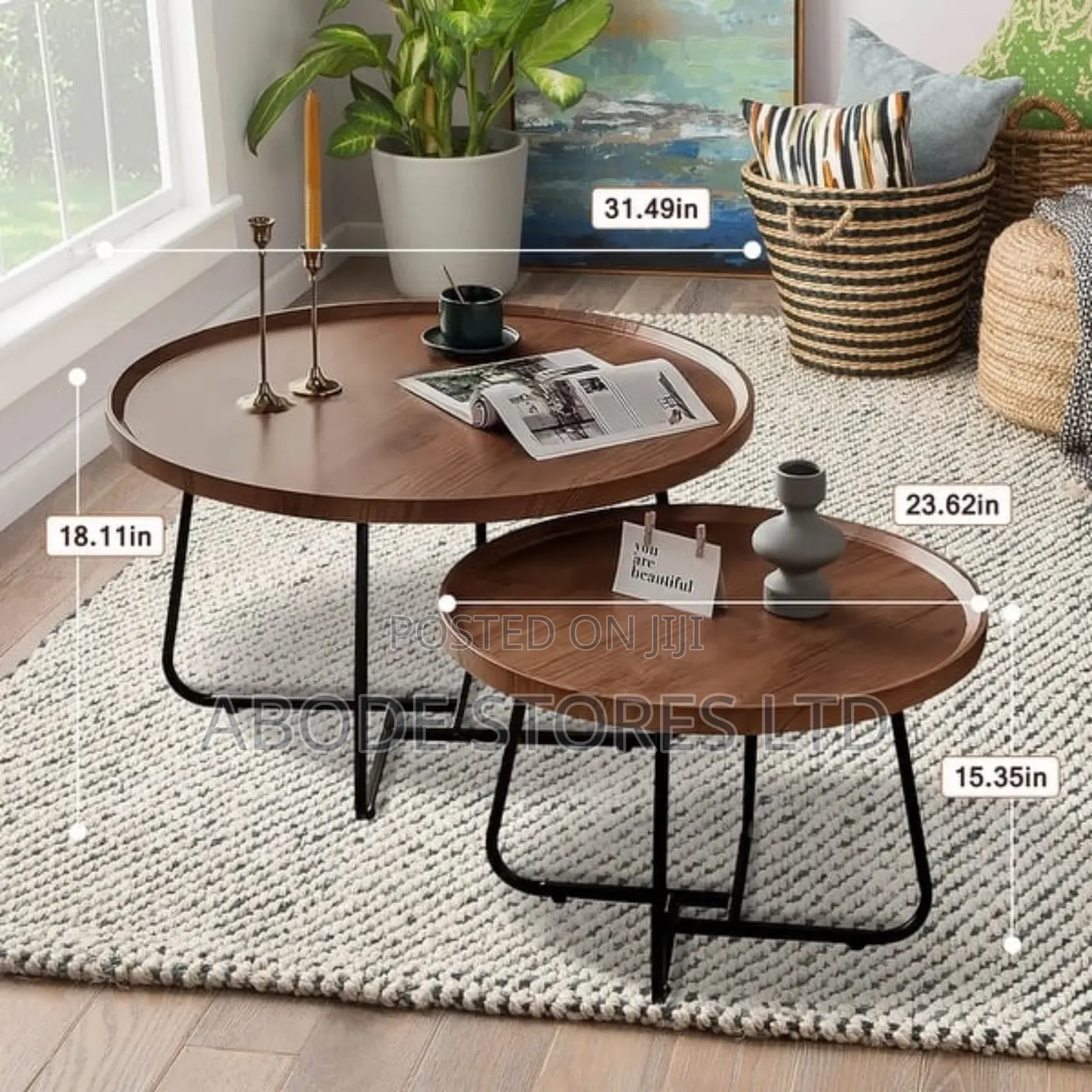 Nesting Coffee Table Set of 2 (Two) | Wood Finish